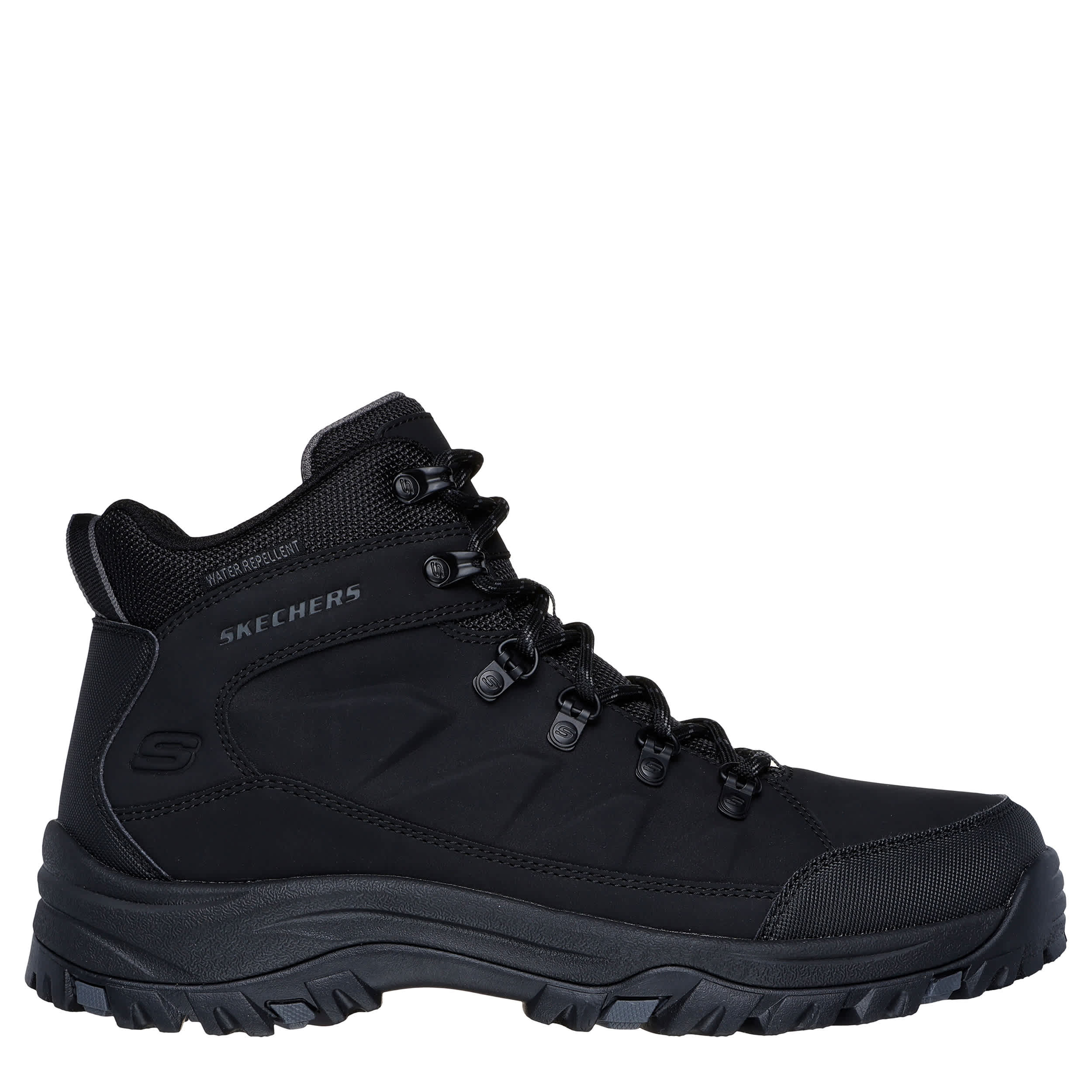 SKECHERS-MENS RELMENT-DAGGETT LACE-UP BOOT-BLACK & 