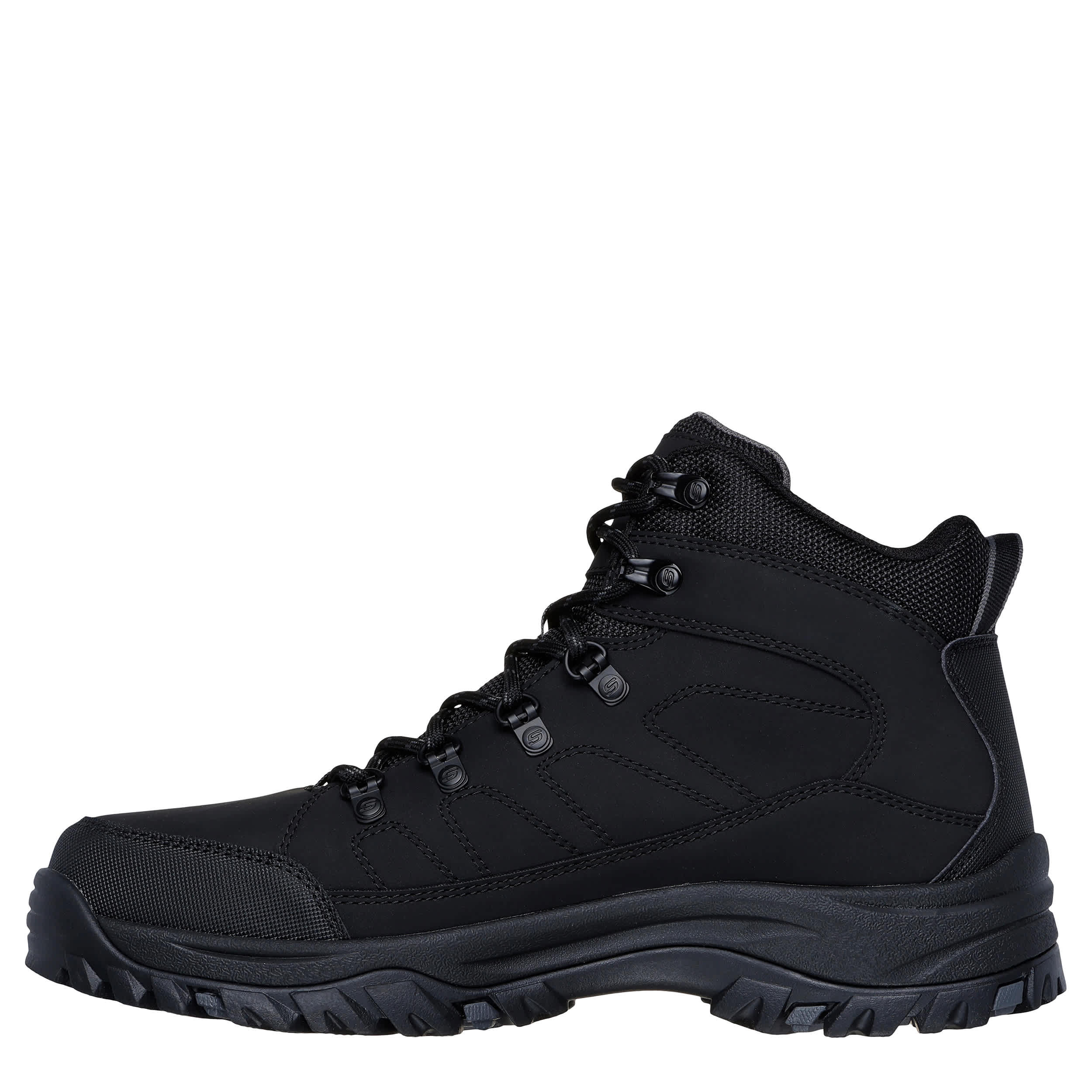 SKECHERS-MENS RELMENT-DAGGETT LACE-UP BOOT-BLACK & 