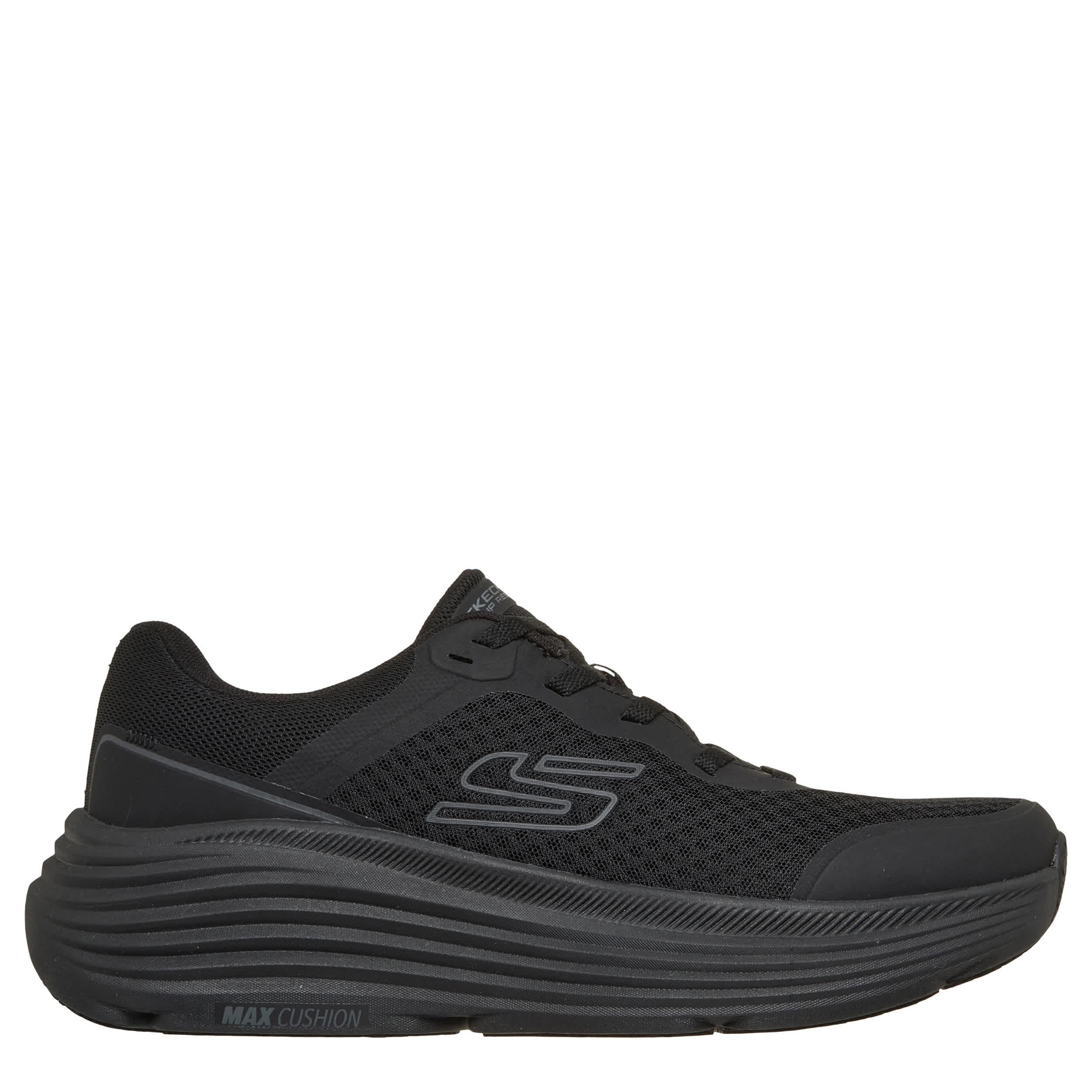 SKECHERS-MENS MAX CUSHIONING SLIP RESISTANT WORK SHOE-BLACK & 
