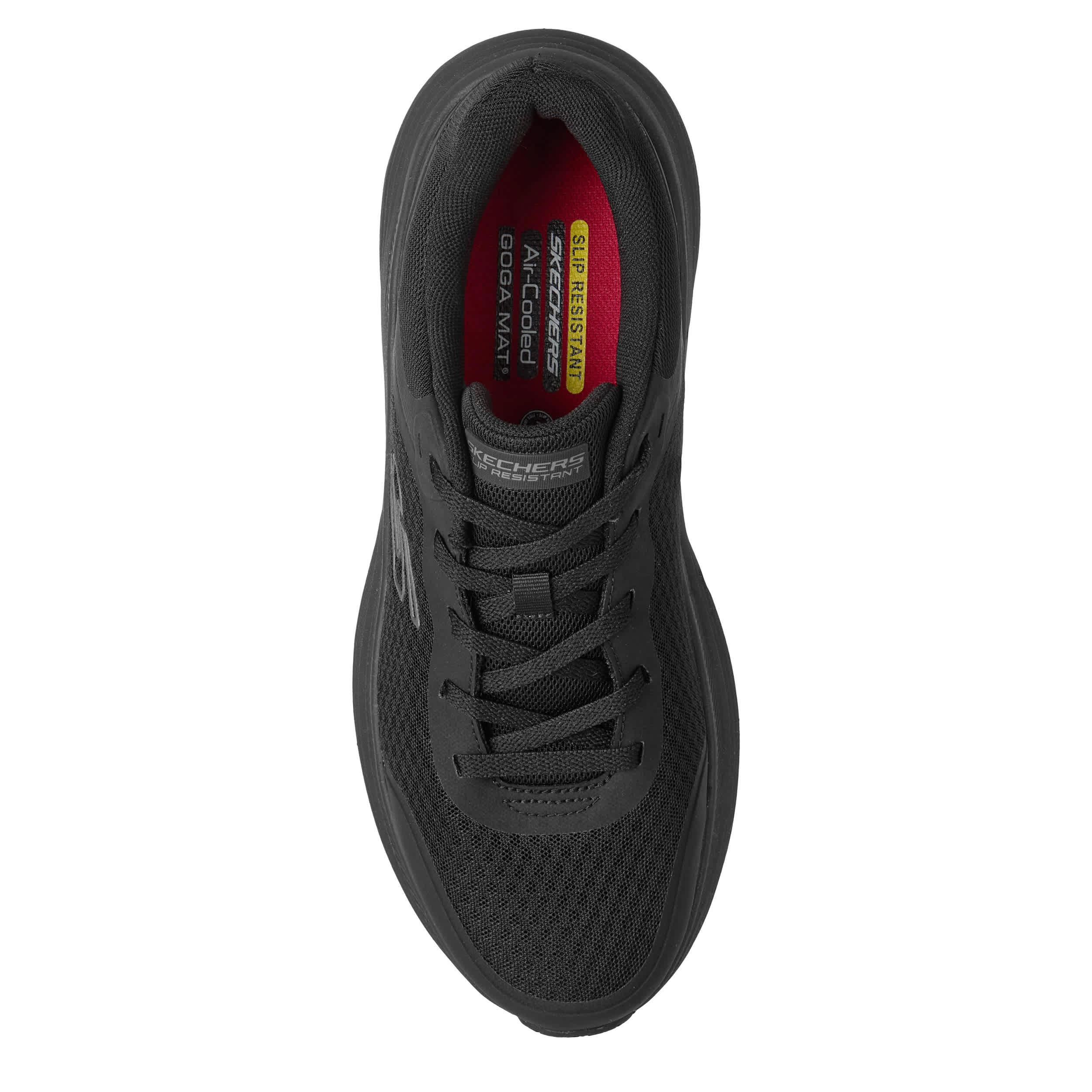 SKECHERS-MENS MAX CUSHIONING SLIP RESISTANT WORK SHOE-BLACK & 