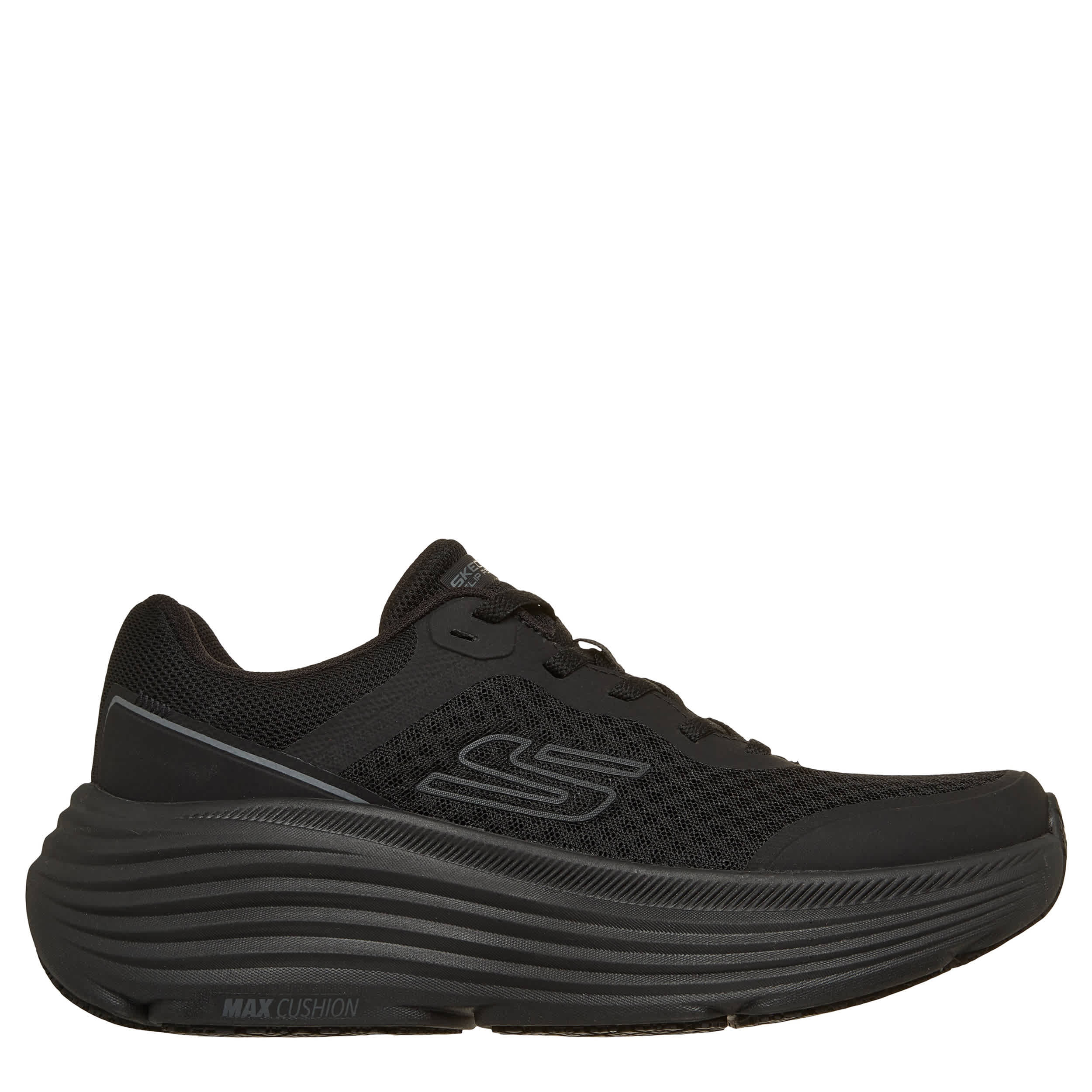 SKECHERS-WOMENS MAX CUSHIONING WORK SHOE-BLACK & 