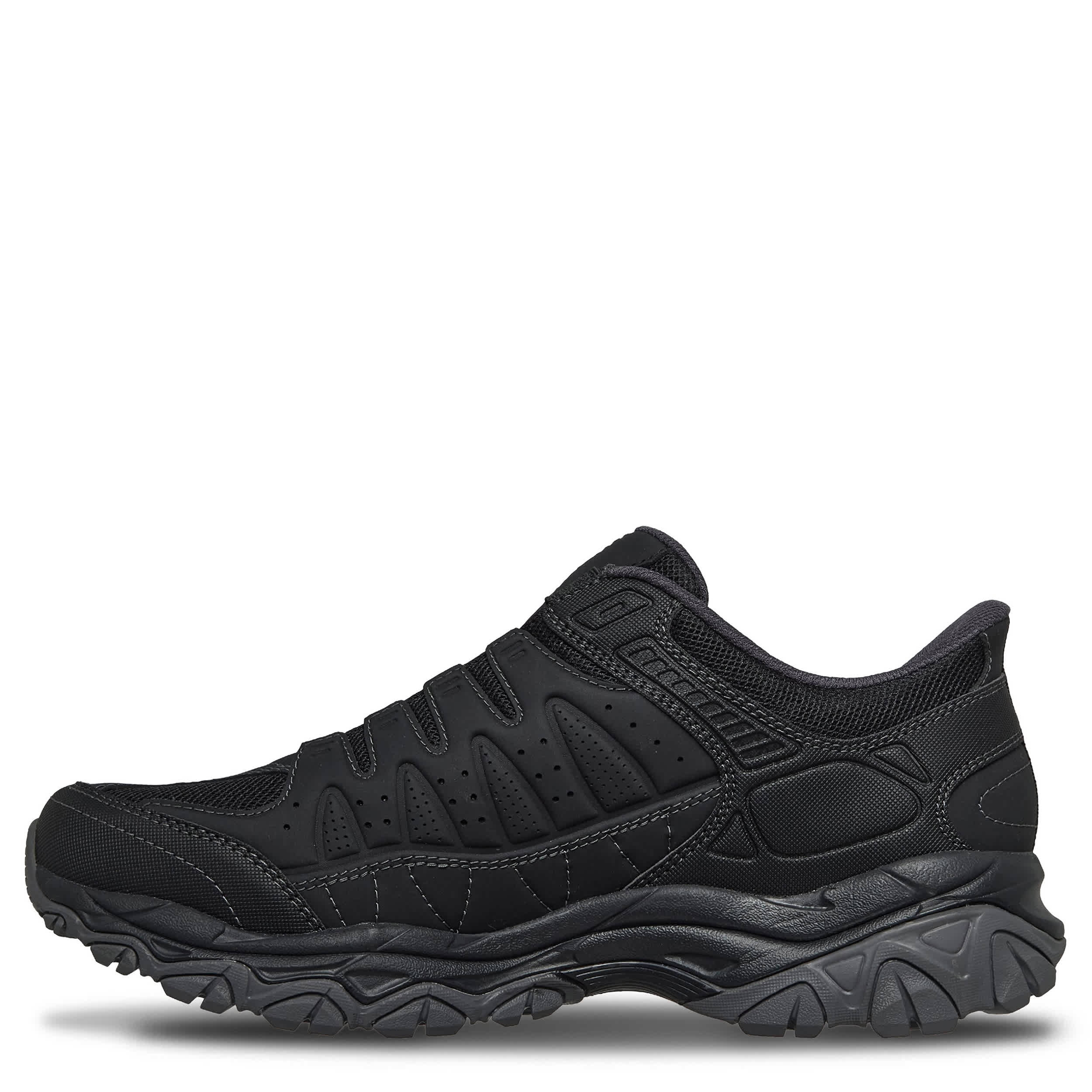 SKECHERS-MENS SLIP-INS AFTER BURN M.FIT HIKING SHOE-BLACK & 