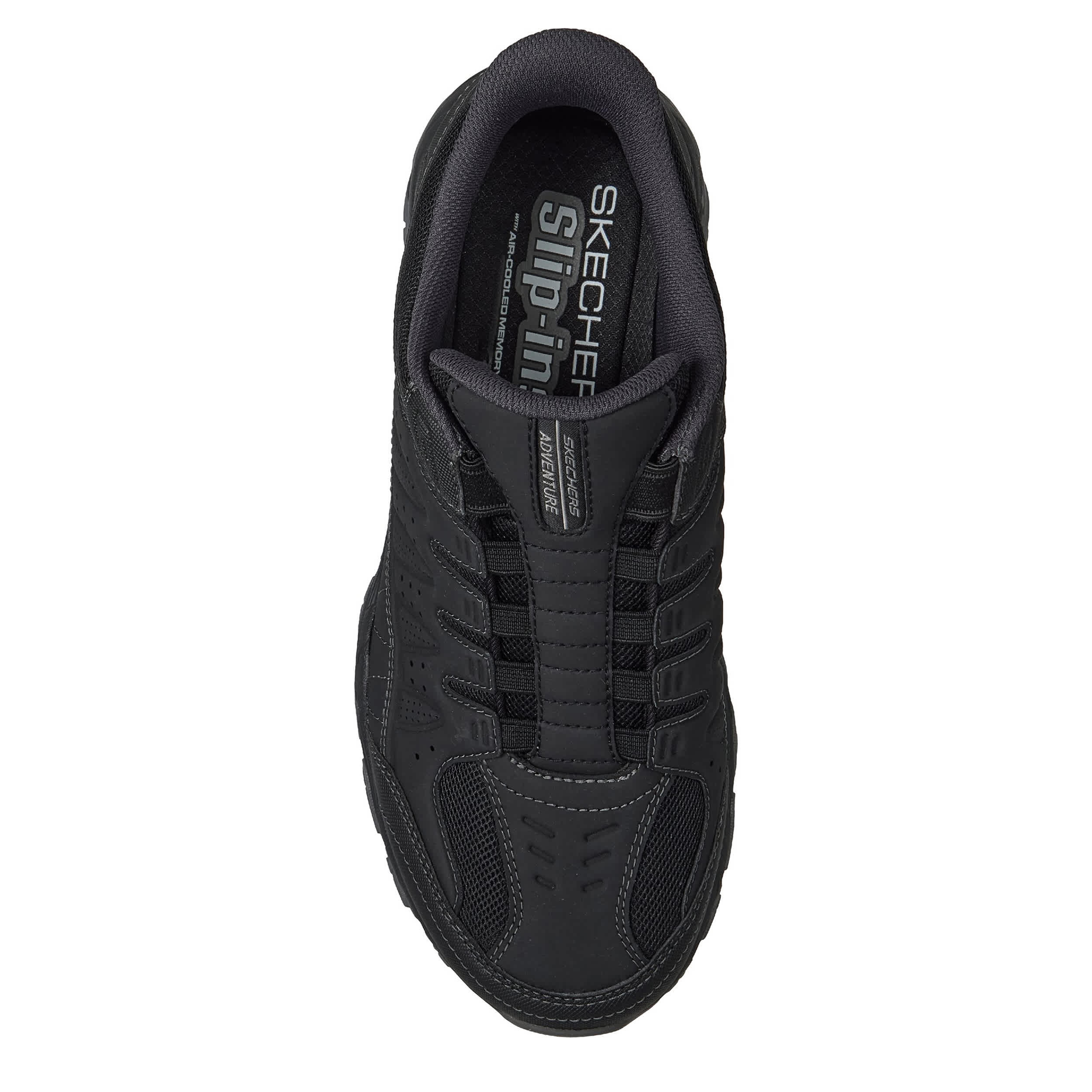 SKECHERS-MENS SLIP-INS AFTER BURN M.FIT HIKING SHOE-BLACK & 