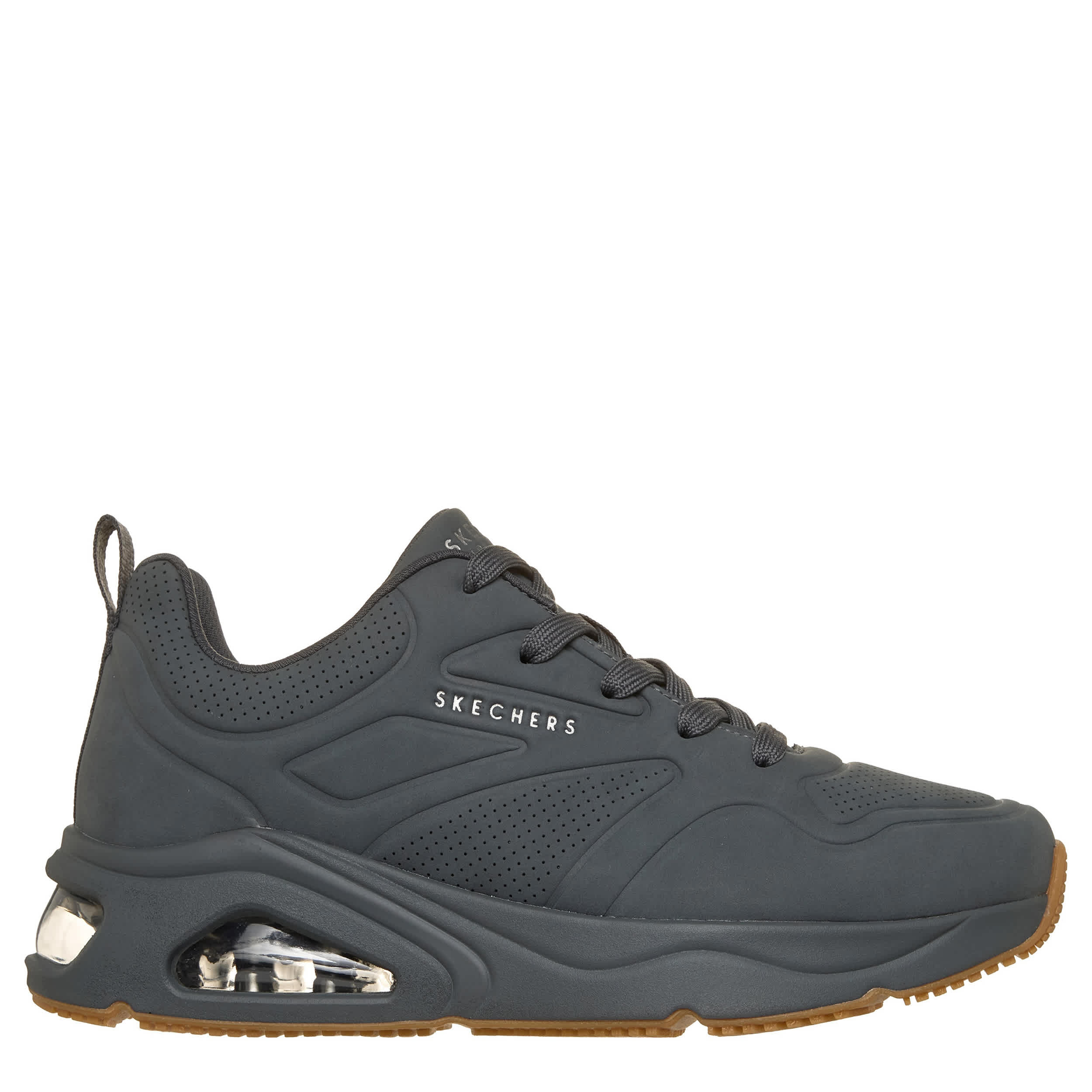 SKECHERS-MENS TRES-AIR UNO SNEAKER-DARK GREY & 