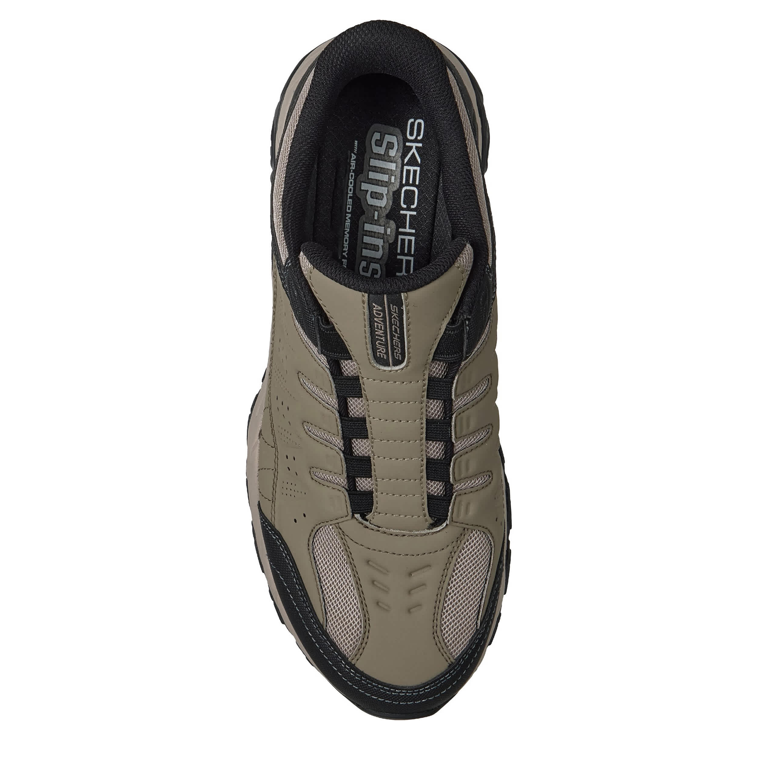 SKECHERS-MENS SLIP-INS AFTER BURN M.FIT HIKING SHOE-TAUPE & BLACK