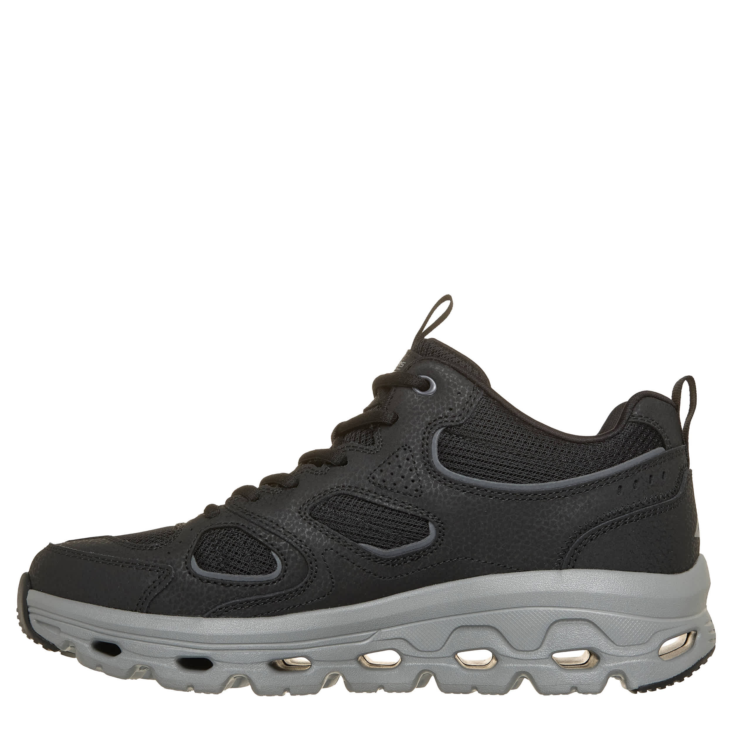 SKECHERS-MENS GLIDE-STEP SOLE MID HIKING BOOT-BLACK & GREY