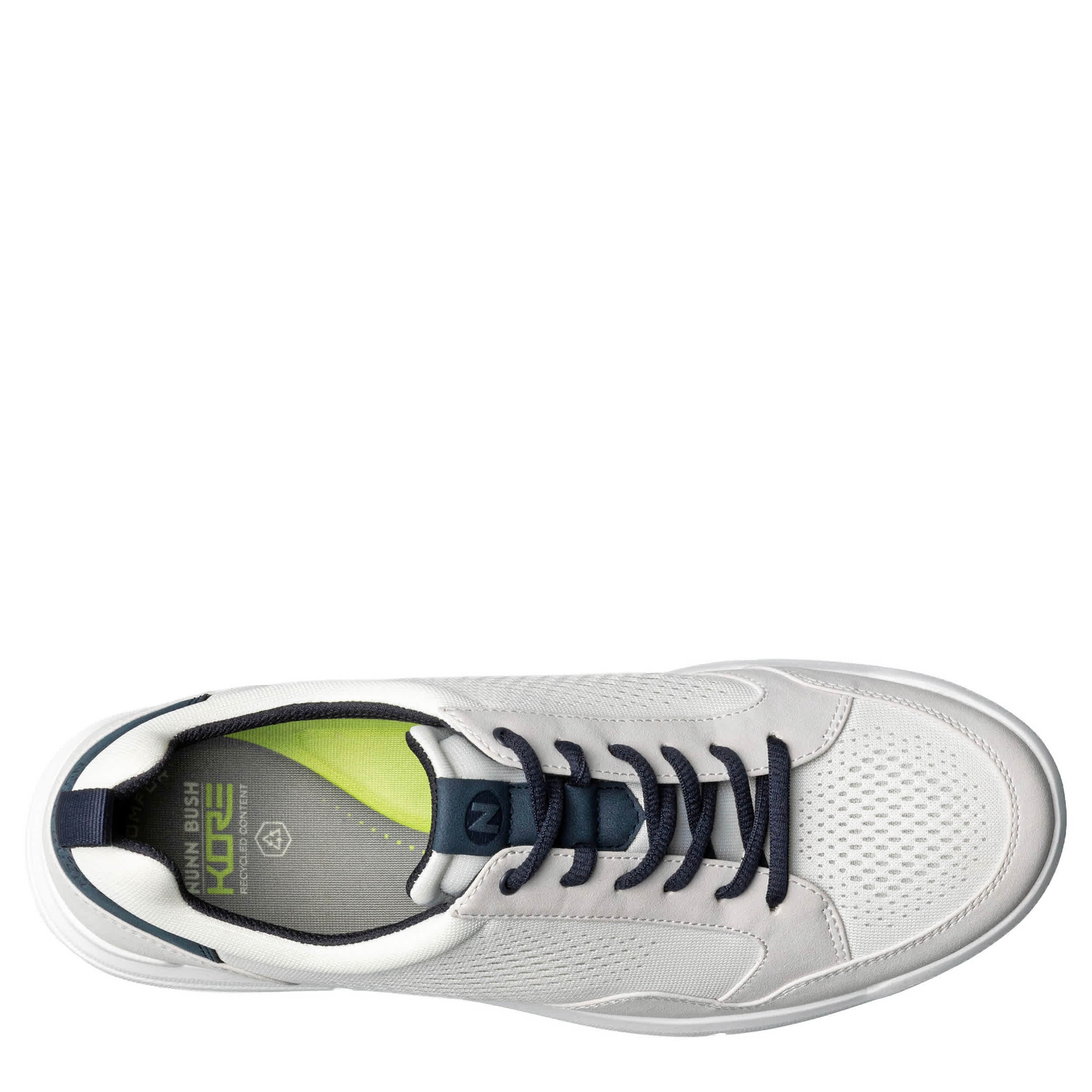 NUNN BUSH-MENS KORE CITY RALLY MESH MOC TOE SNEAKER-WHITE & 