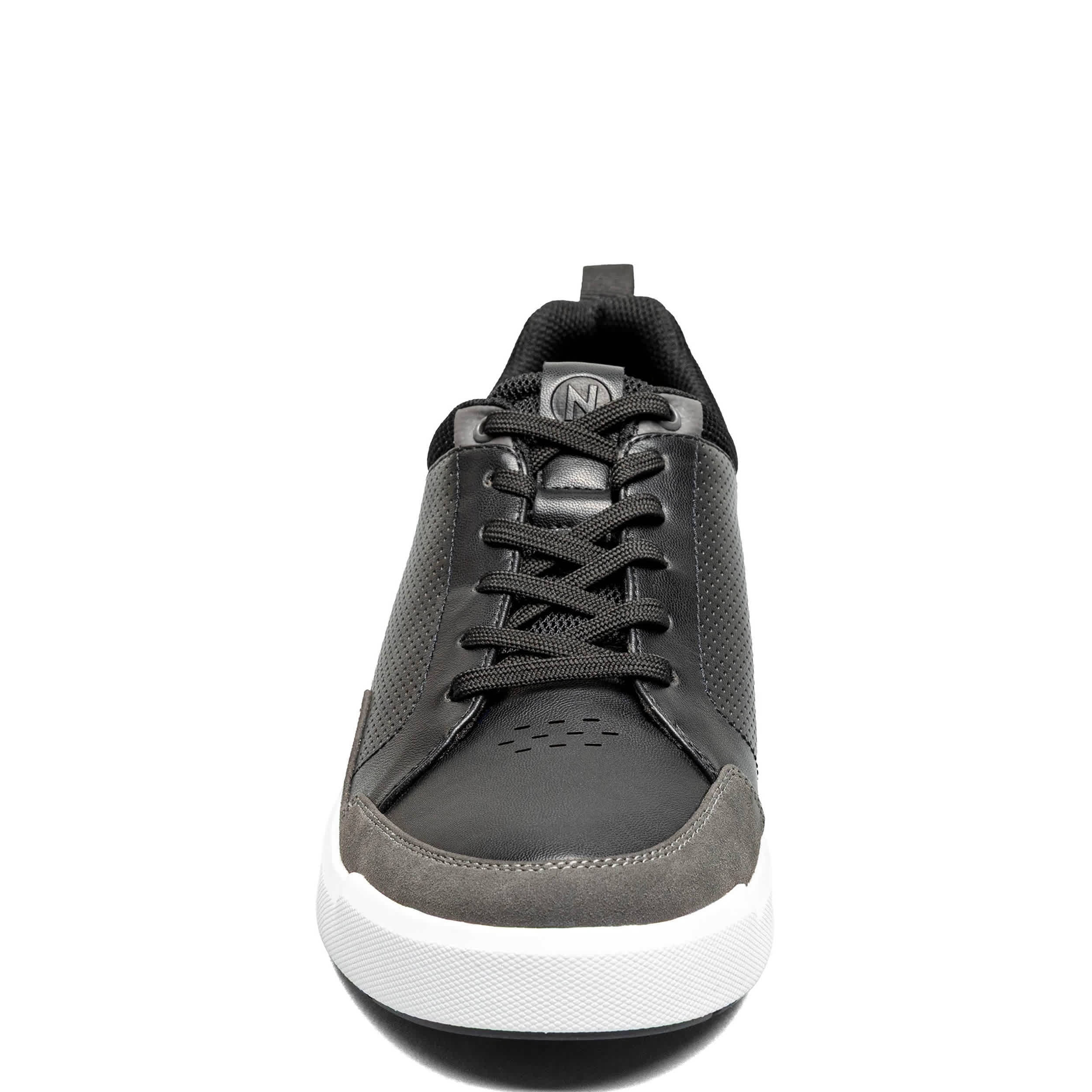 NUNN BUSH-MENS KORE CITY RALLY MOC TOE LACE TO TOE SNEAKER-BLACK & 