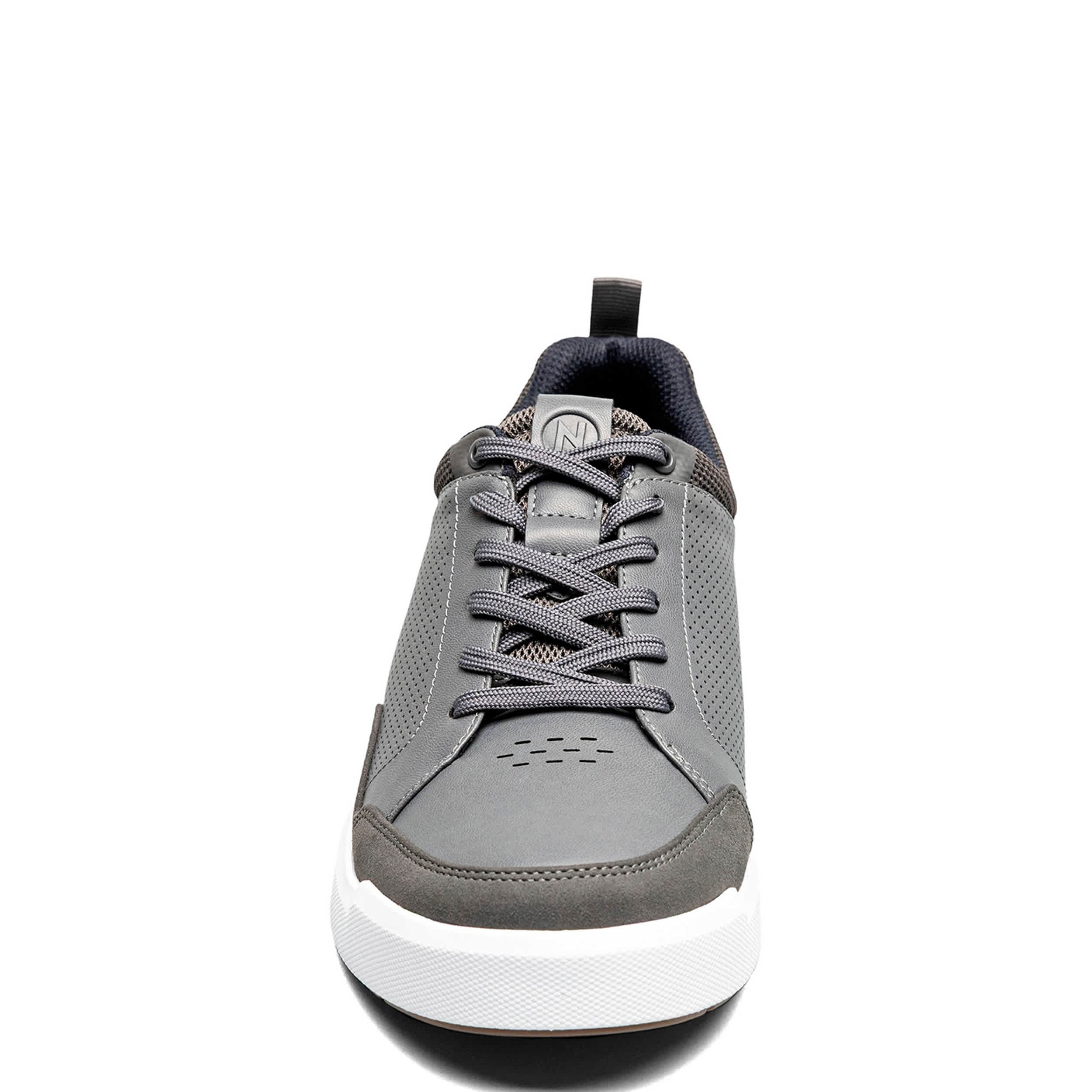 NUNN BUSH-MENS KORE CITY RALLY MOC TOE LACE TO TOE SNEAKER-GREY & DARK GREY