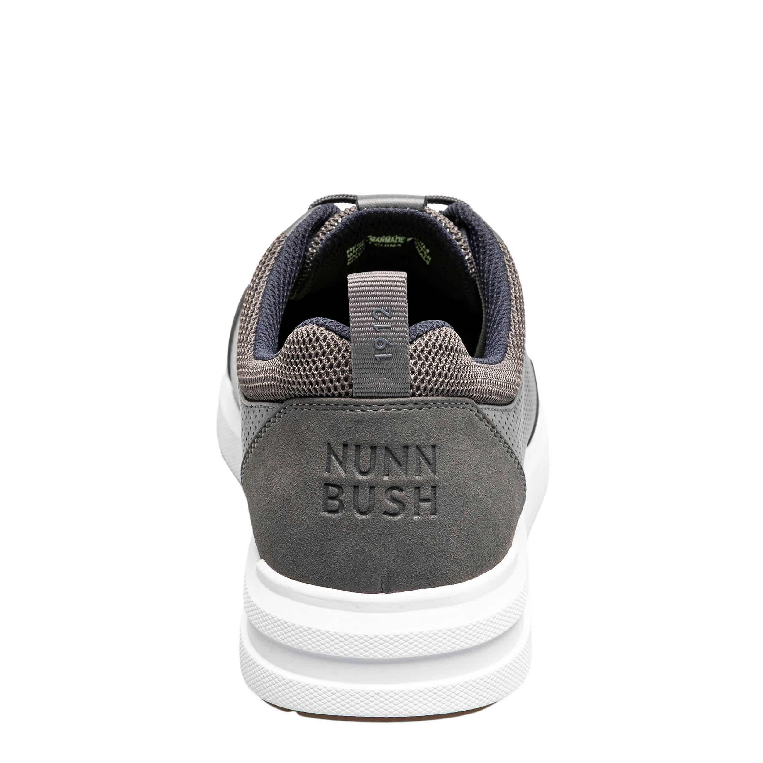 NUNN BUSH-MENS KORE CITY RALLY MOC TOE LACE TO TOE SNEAKER-GREY & DARK GREY