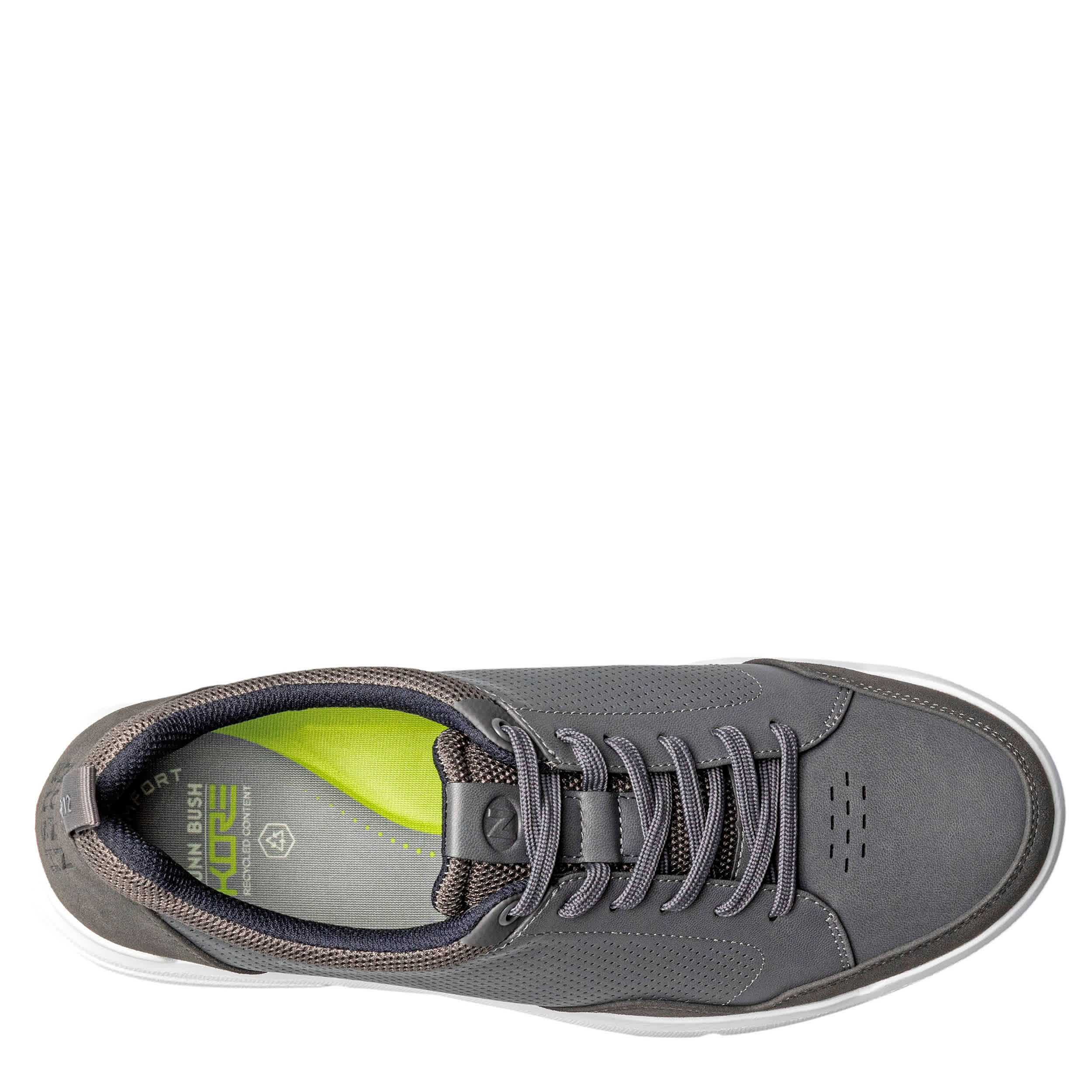 NUNN BUSH-MENS KORE CITY RALLY MOC TOE LACE TO TOE SNEAKER-GREY & DARK GREY