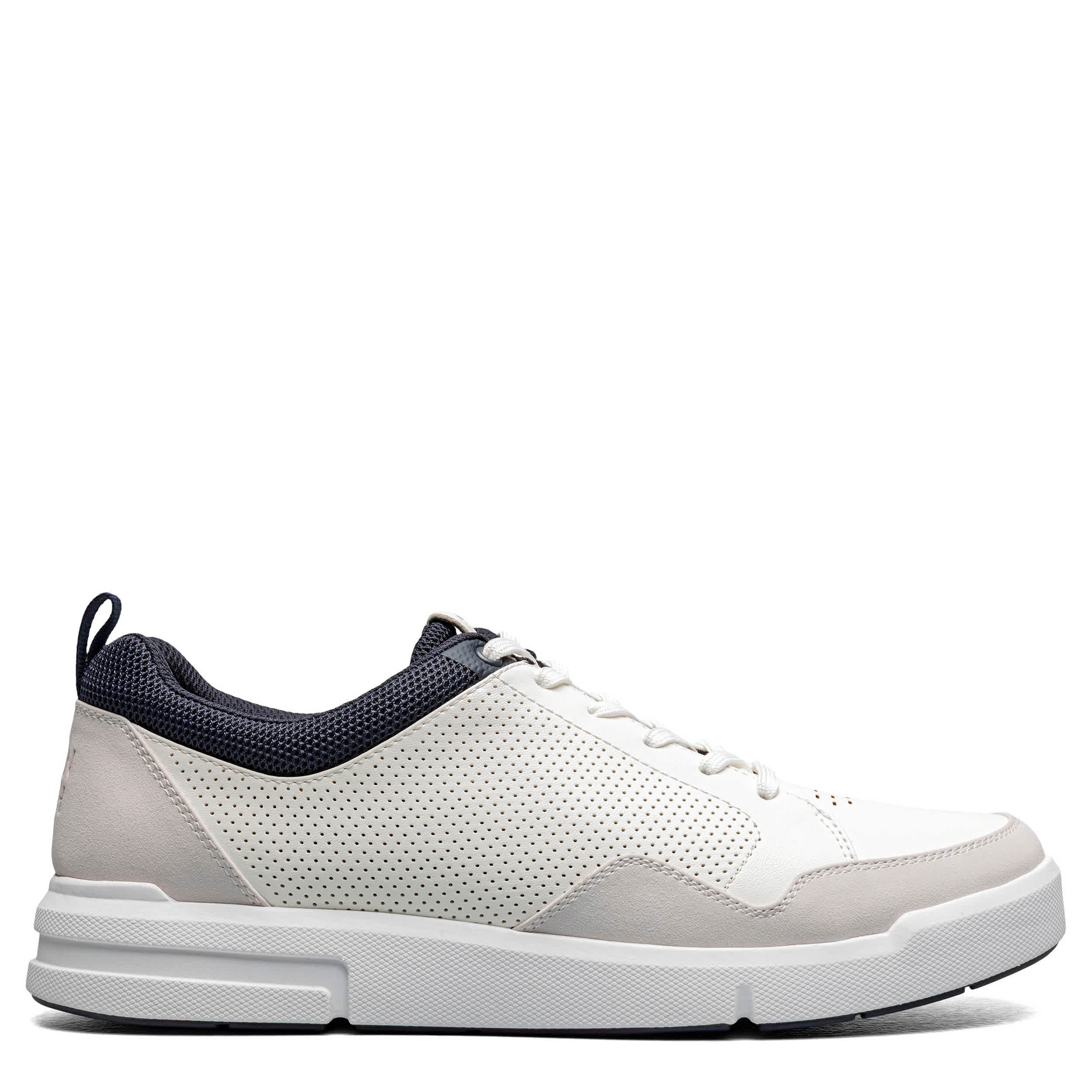 NUNN BUSH-MENS KORE CITY RALLY MOC TOE LACE TO TOE SNEAKER-WHITE & OFF WHITE
