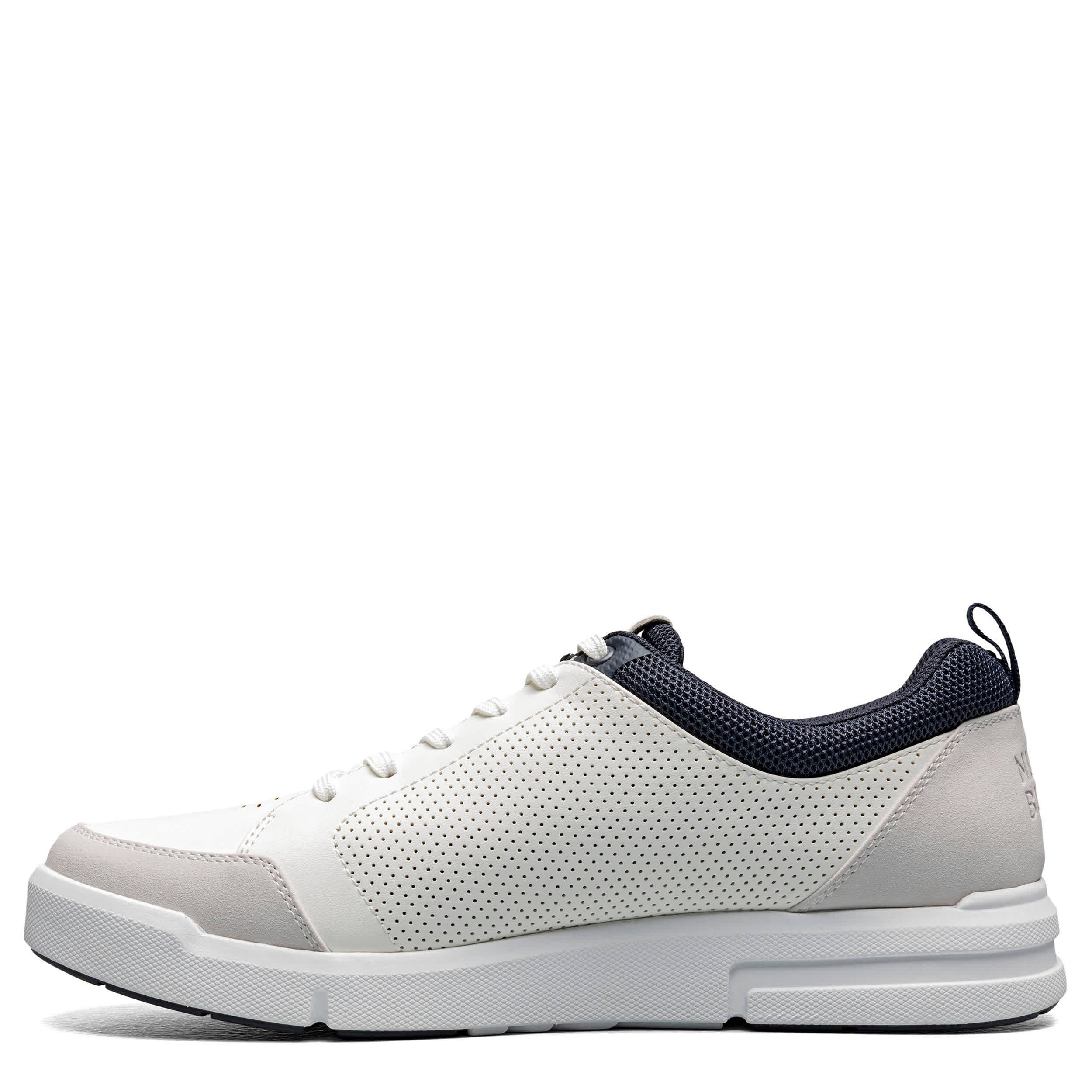 NUNN BUSH-MENS KORE CITY RALLY MOC TOE LACE TO TOE SNEAKER-WHITE & OFF WHITE