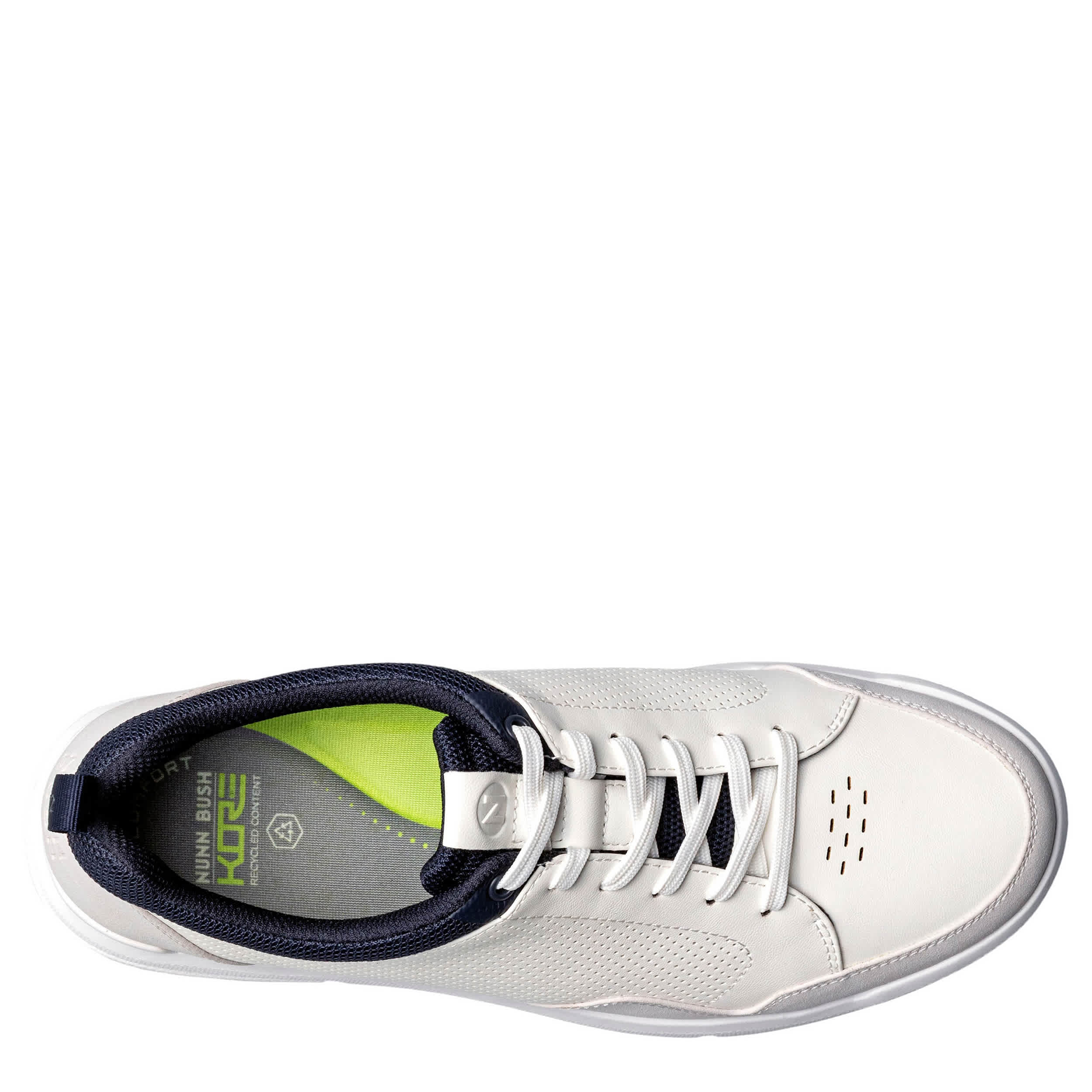 NUNN BUSH-MENS KORE CITY RALLY MOC TOE LACE TO TOE SNEAKER-WHITE & OFF WHITE