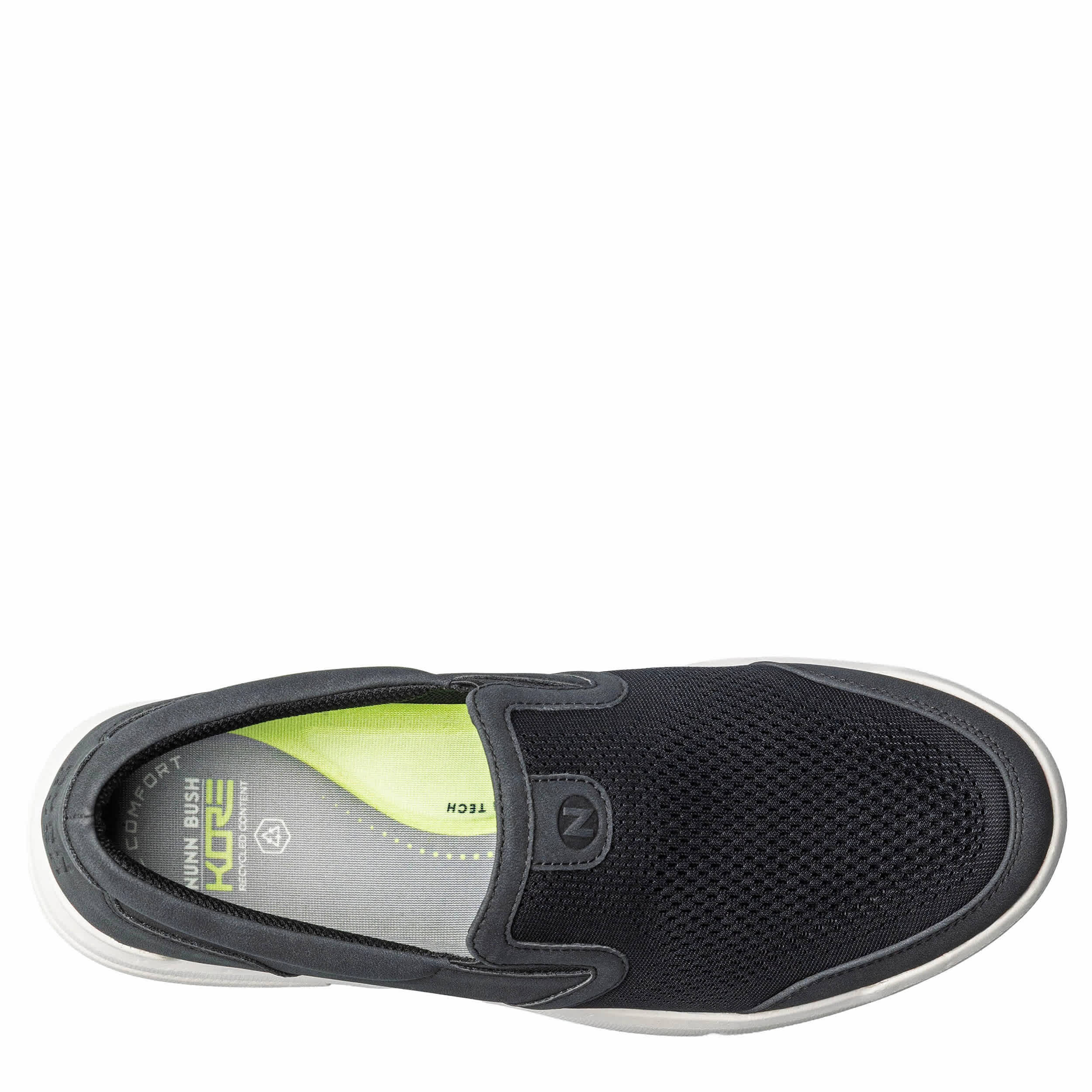 NUNN BUSH-MENS KORE CITY RALLY MESH MOC TOE SLIP ON SNEAKER-BLACK & 
