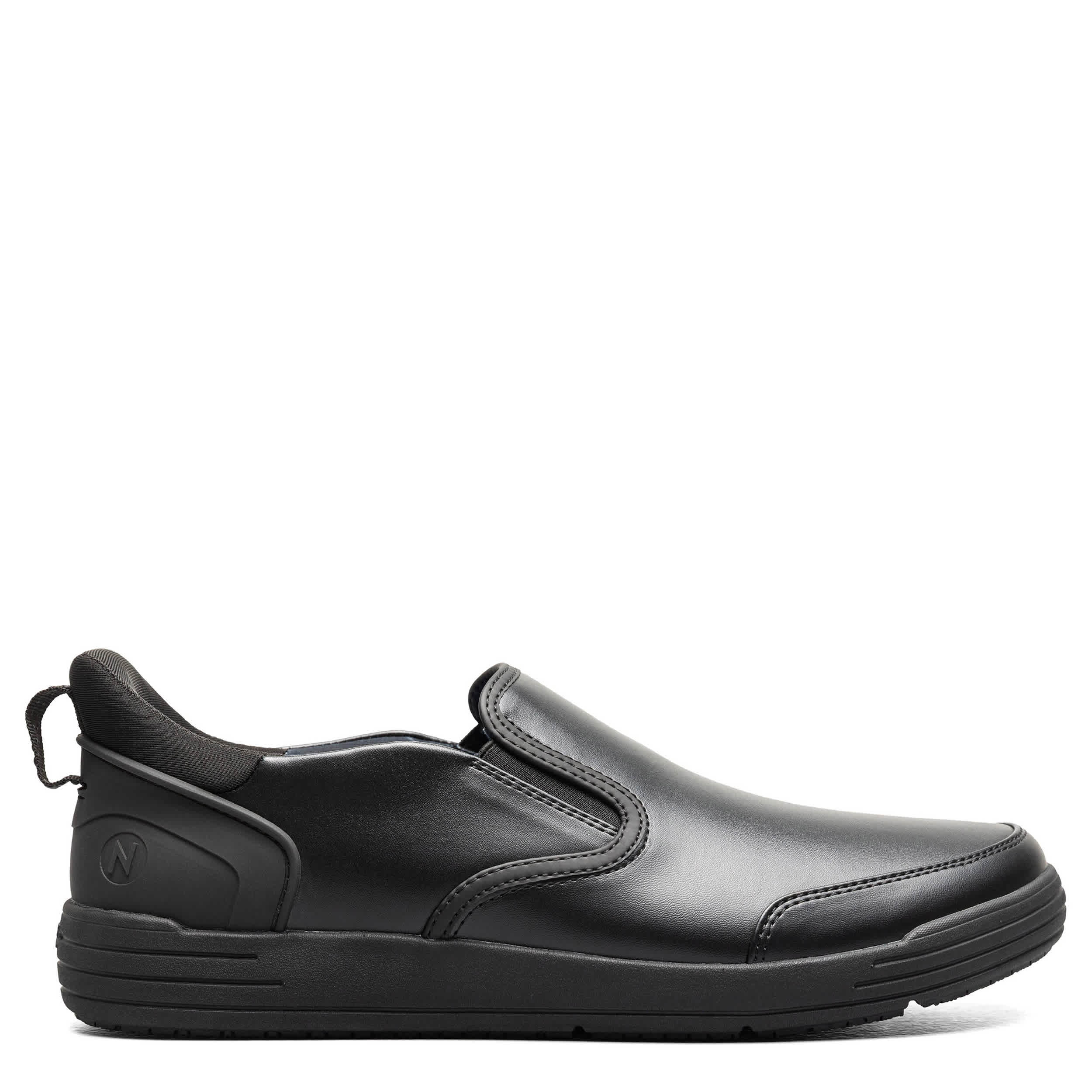 NUNN BUSH-MENS KORE CITY WALK WORK EZ MOC TOE SLIP ON SHOE-BLACK & 