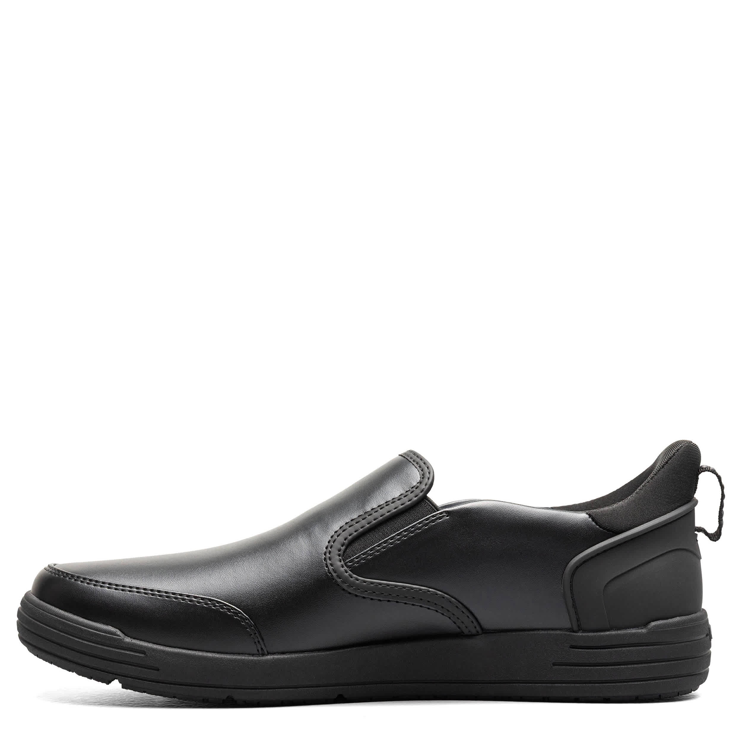 NUNN BUSH-MENS KORE CITY WALK WORK EZ MOC TOE SLIP ON SHOE-BLACK & 