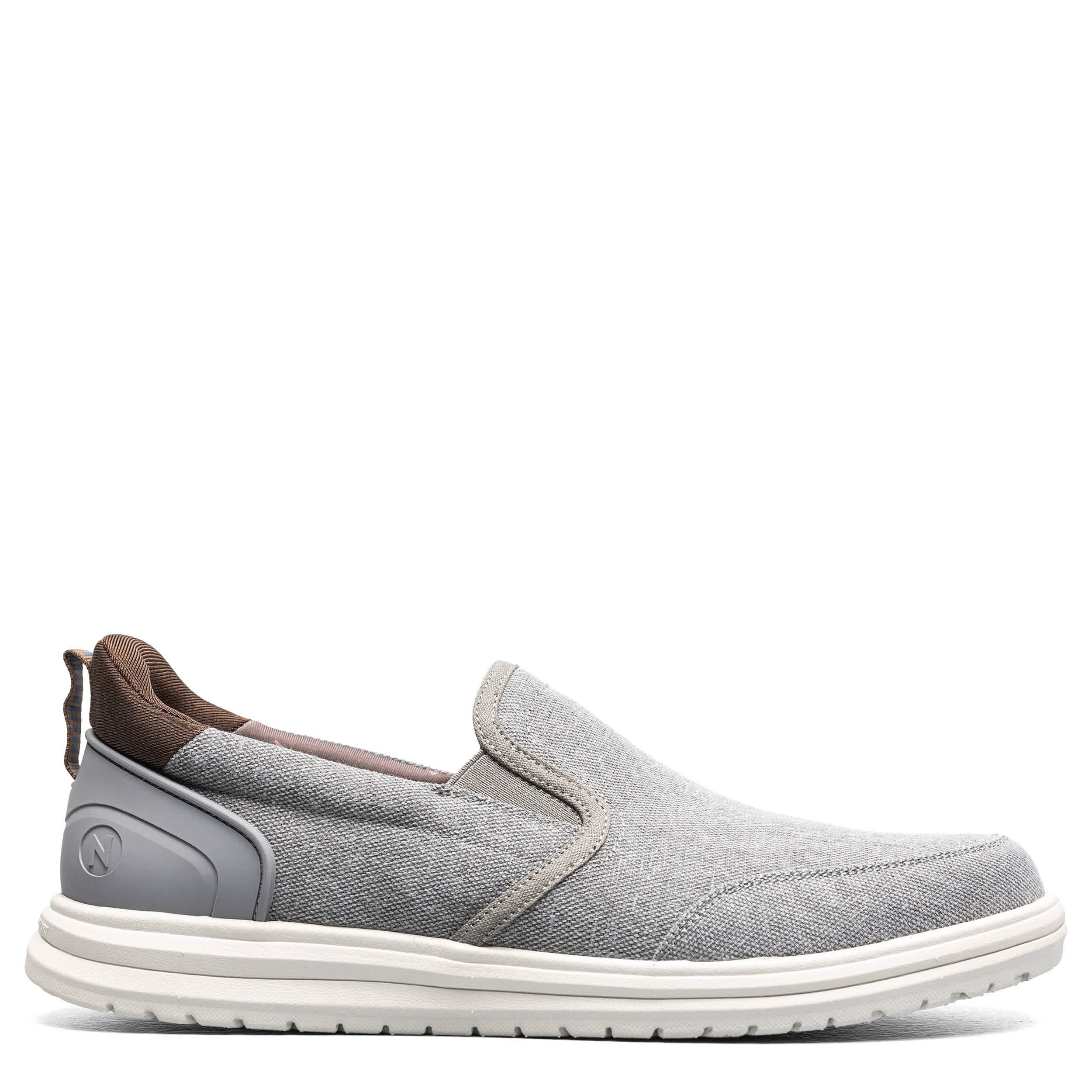 NUNN BUSH-MENS BREW CITY CANVAS EZ HANDS FREE MOC TOE SNEAKER-GREY & 