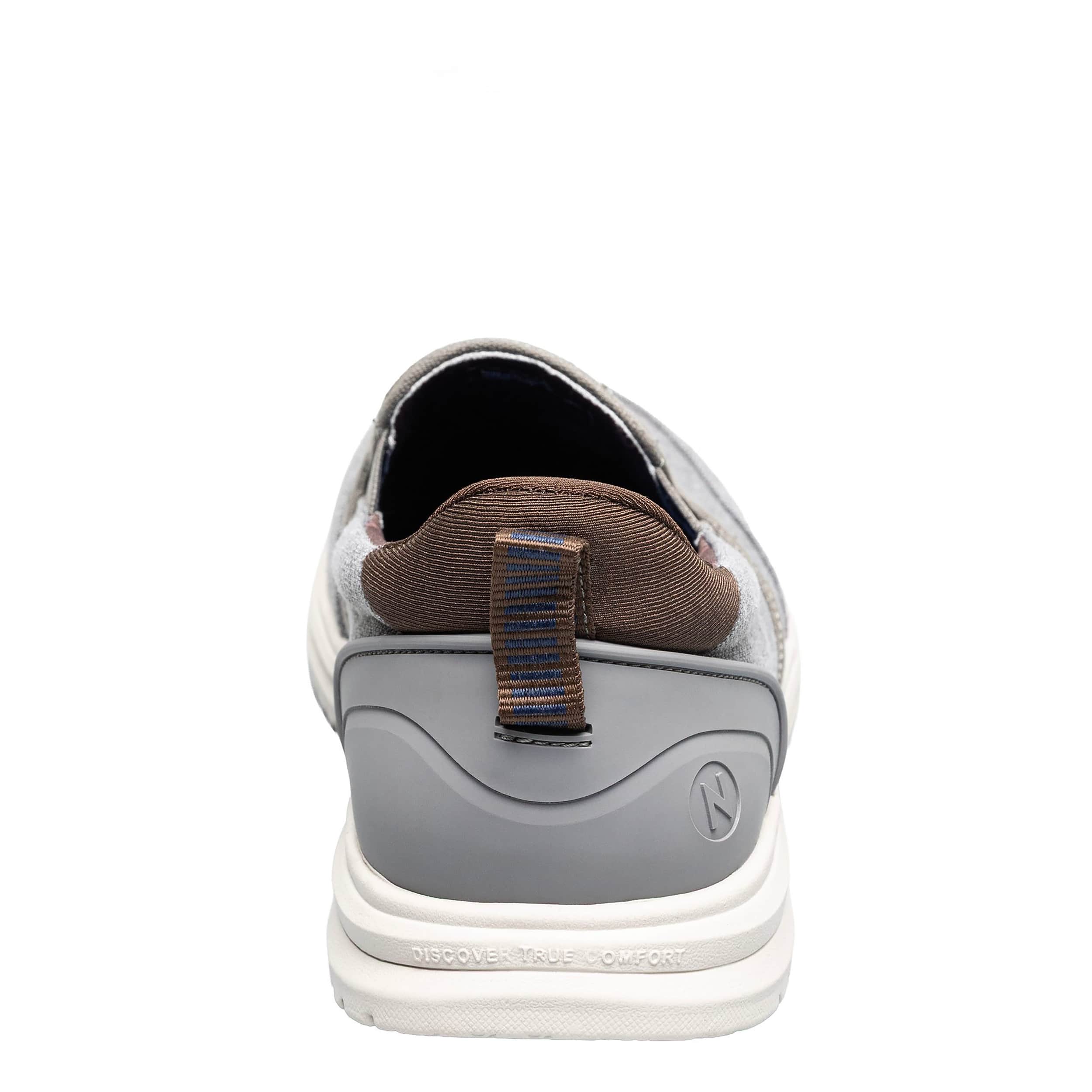 NUNN BUSH-MENS BREW CITY CANVAS EZ HANDS FREE MOC TOE SNEAKER-GREY & 