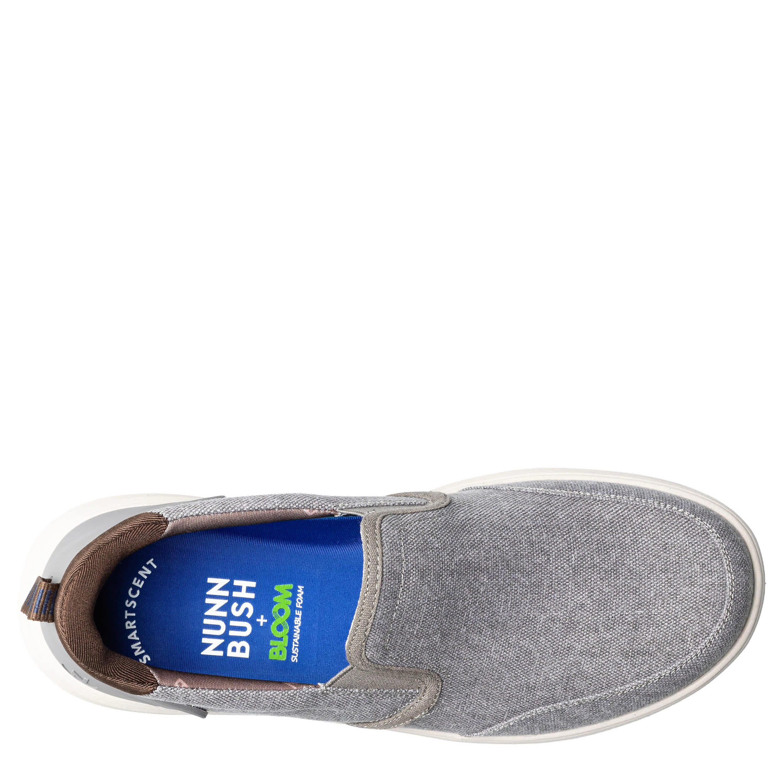 NUNN BUSH-MENS BREW CITY CANVAS EZ HANDS FREE MOC TOE SNEAKER-GREY & 
