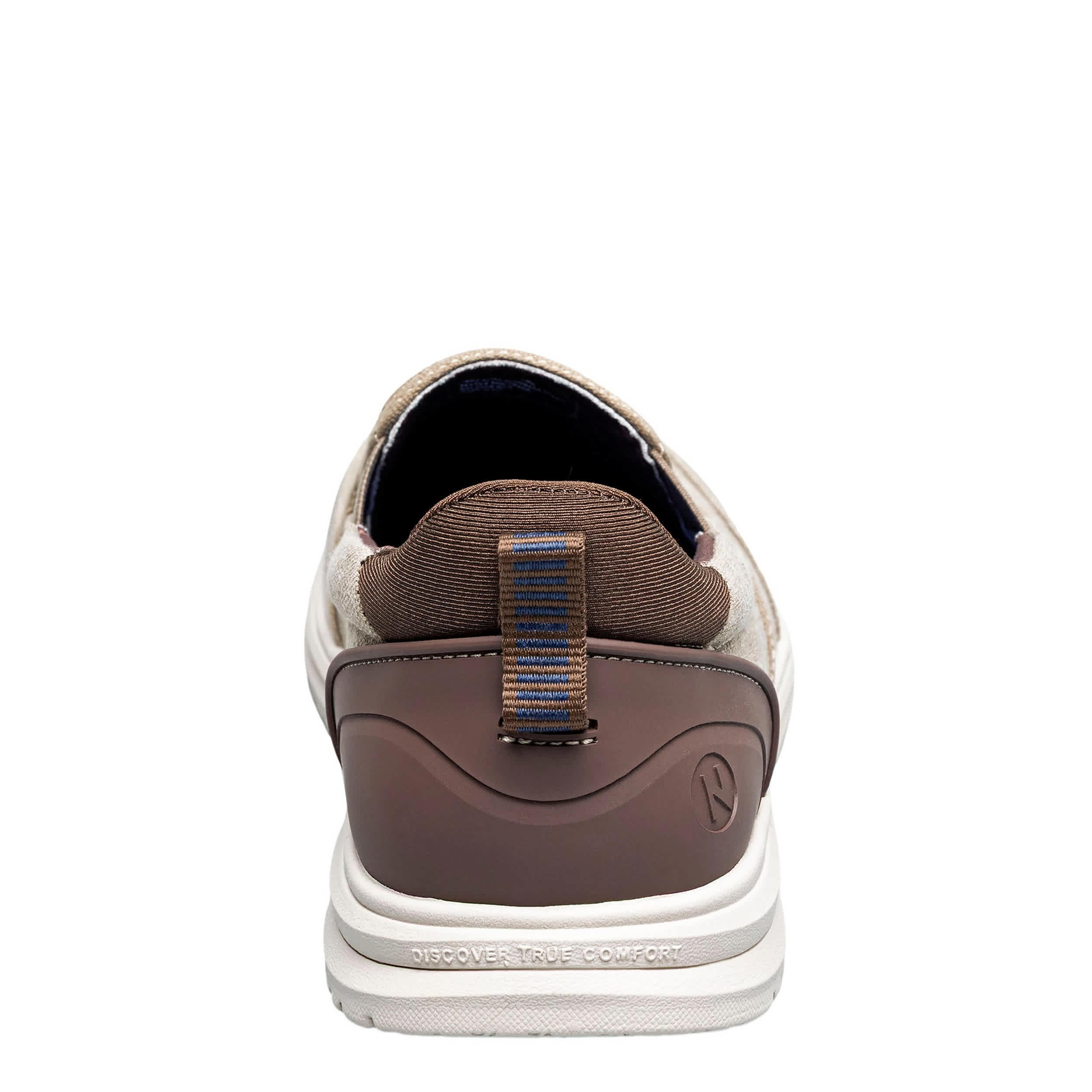 NUNN BUSH-MENS BREW CITY CANVAS EZ HANDS FREE MOC TOE SNEAKER-STONE & BROWN