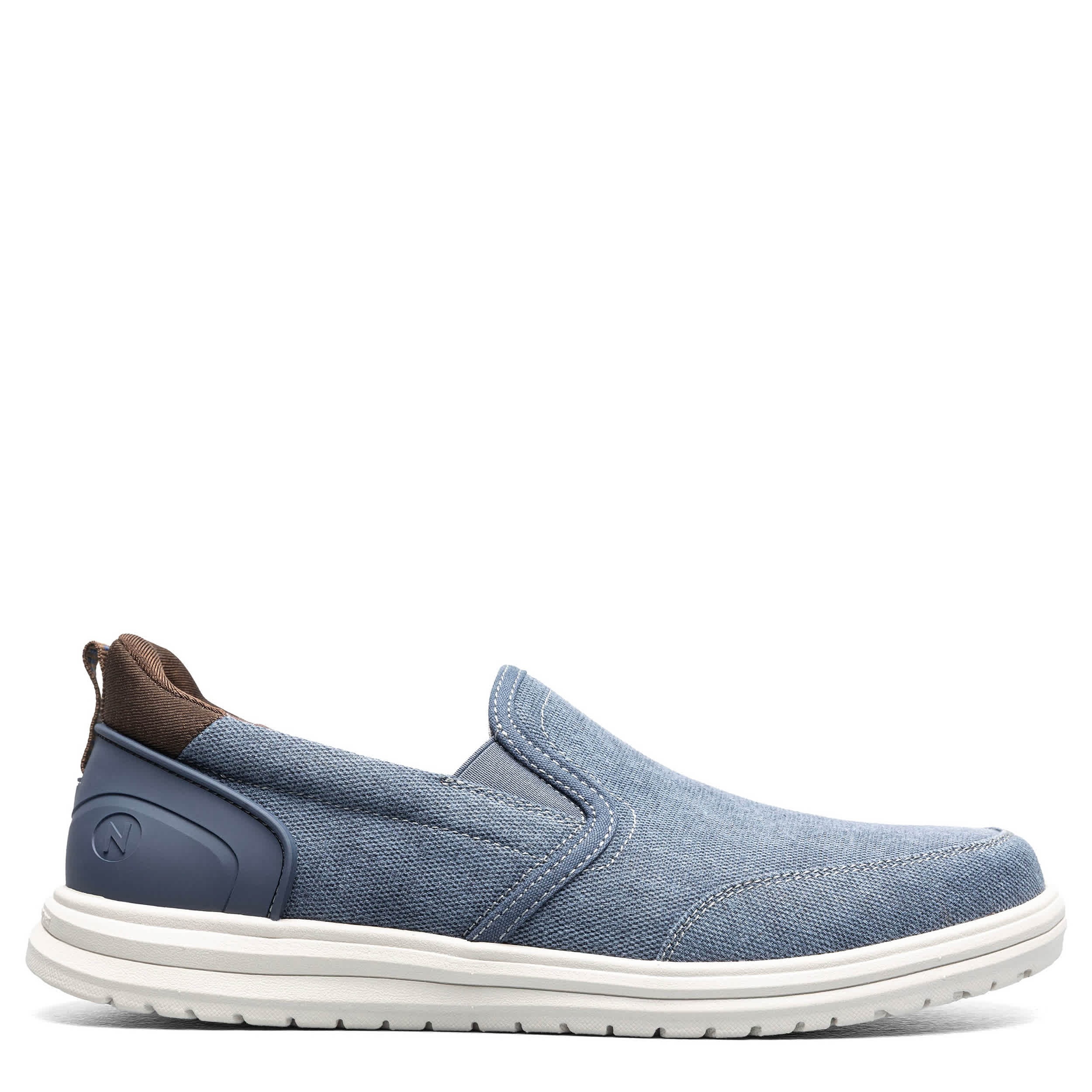 NUNN BUSH-MENS BREW CITY CANVAS EZ HANDS FREE MOC TOE SNEAKER-NAVY & 
