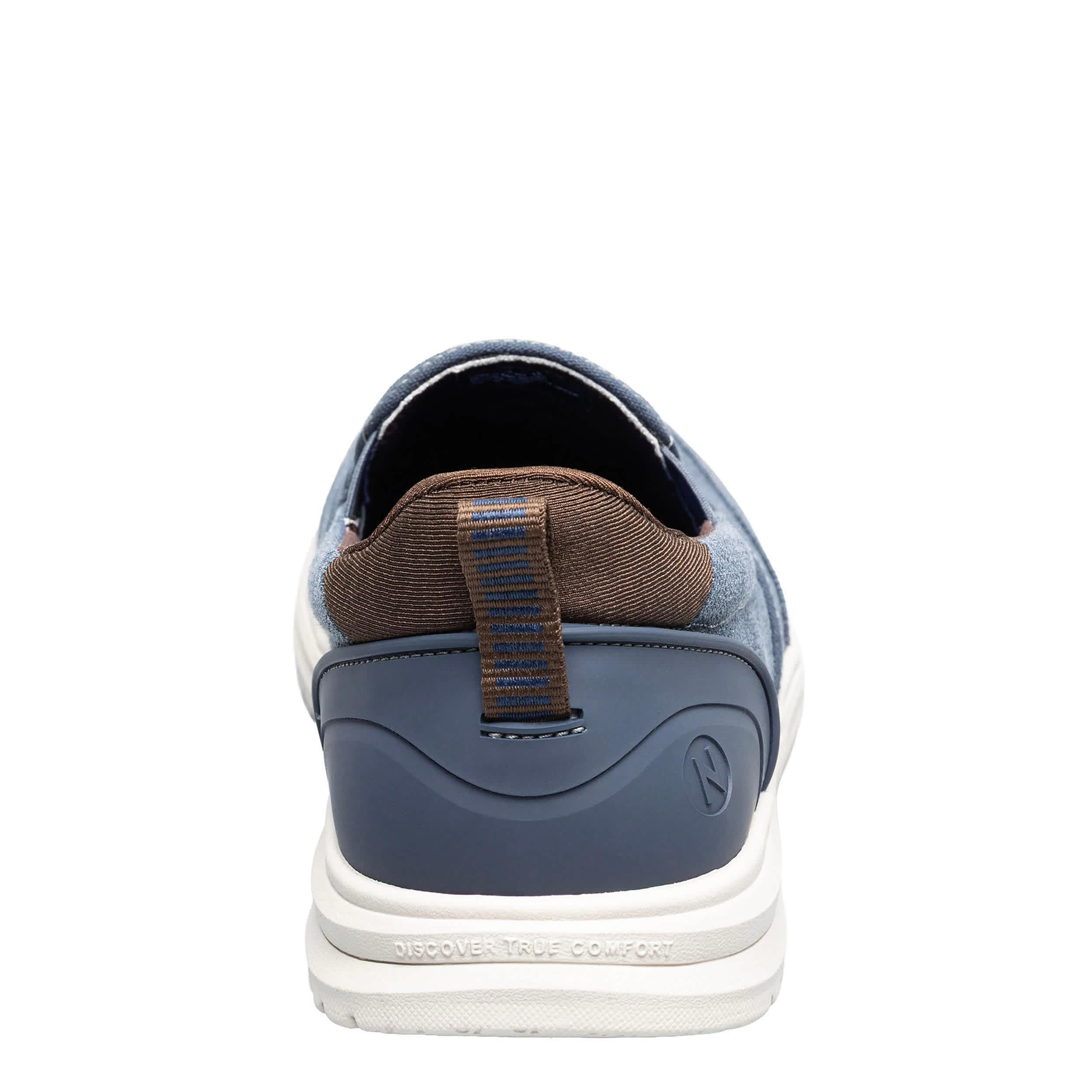NUNN BUSH-MENS BREW CITY CANVAS EZ HANDS FREE MOC TOE SNEAKER-NAVY & 