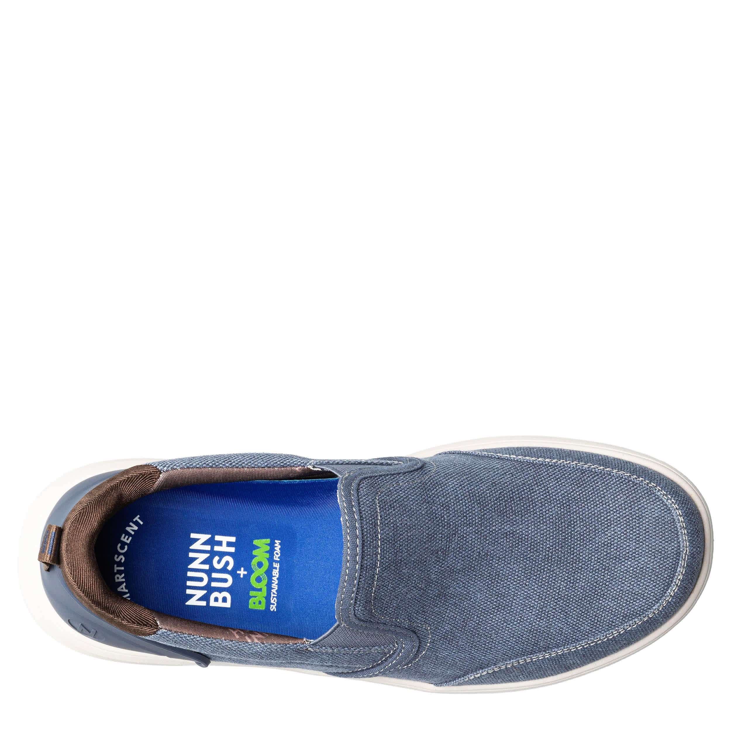 NUNN BUSH-MENS BREW CITY CANVAS EZ HANDS FREE MOC TOE SNEAKER-NAVY & 