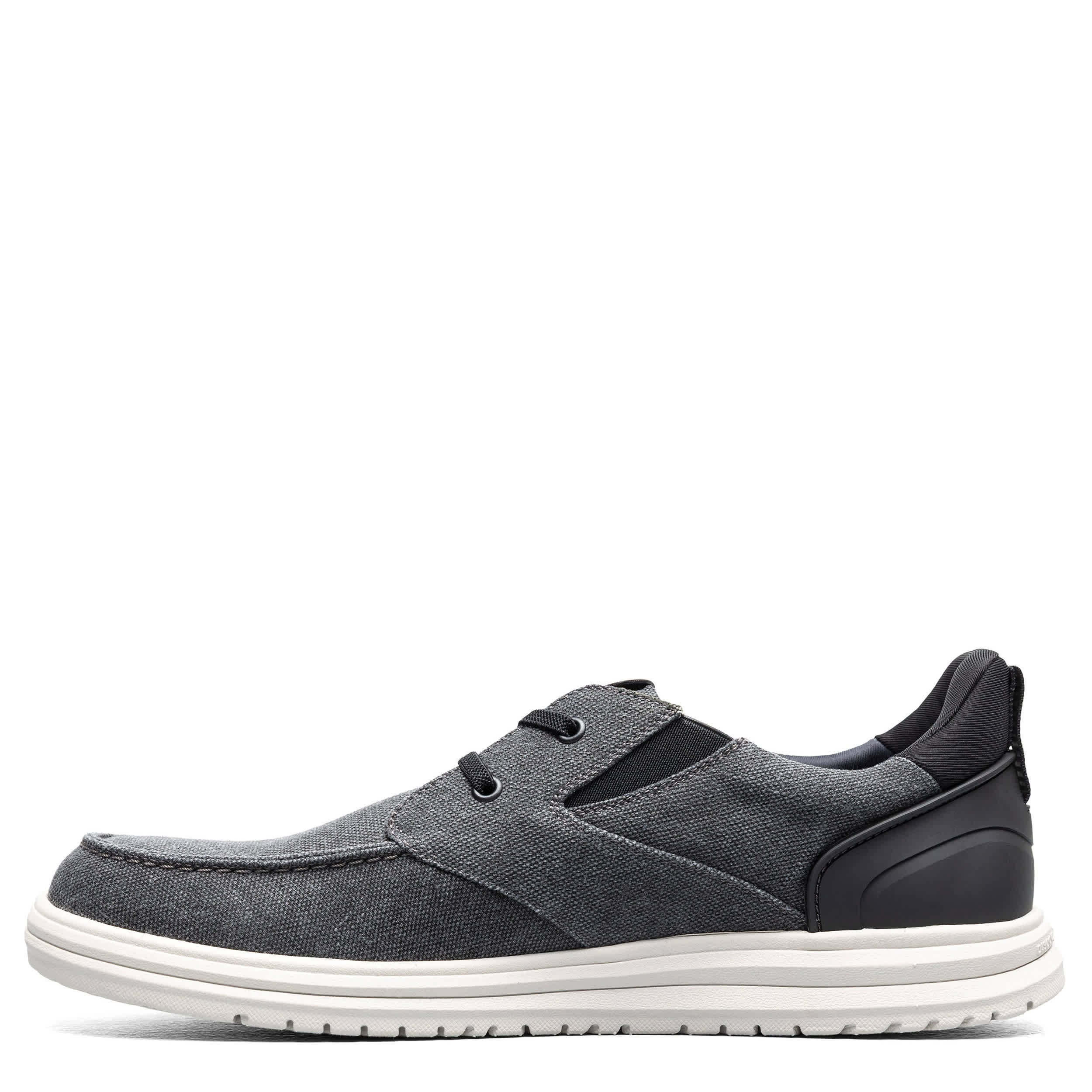 NUNN BUSH-MENS BREW CITY CANVAS EZ HANDS FREE MOC TOE SHOE-BLACK & BLACK