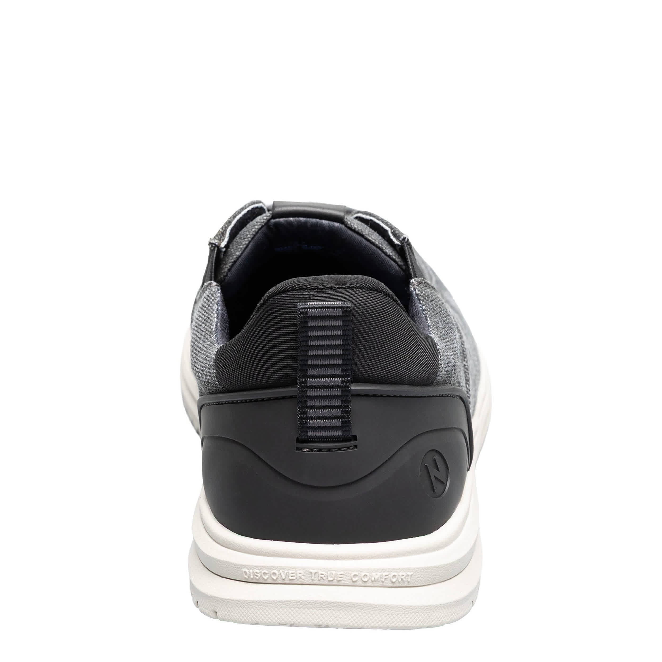 NUNN BUSH-MENS BREW CITY CANVAS EZ HANDS FREE MOC TOE SHOE-BLACK & BLACK