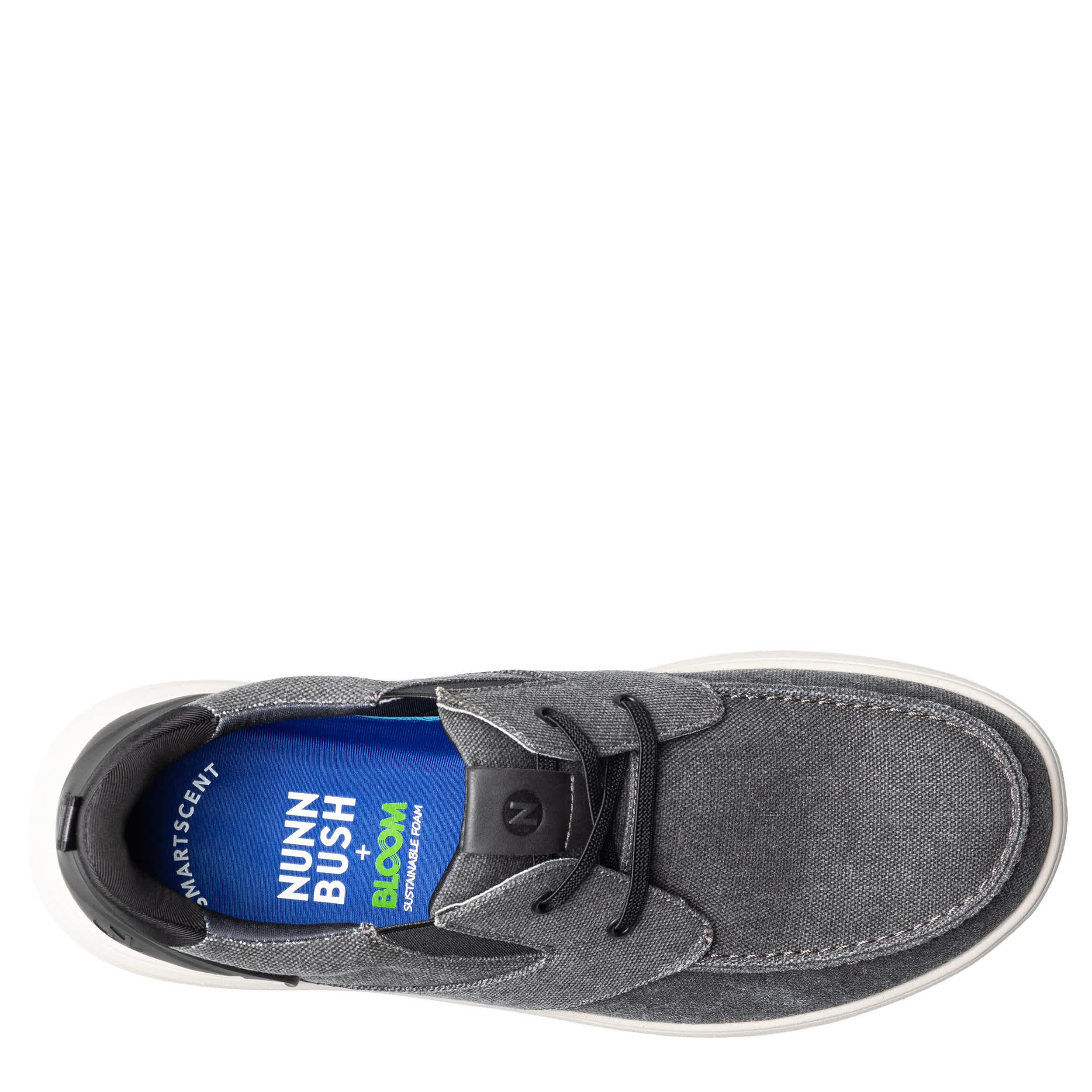 NUNN BUSH-MENS BREW CITY CANVAS EZ HANDS FREE MOC TOE SHOE-BLACK & BLACK