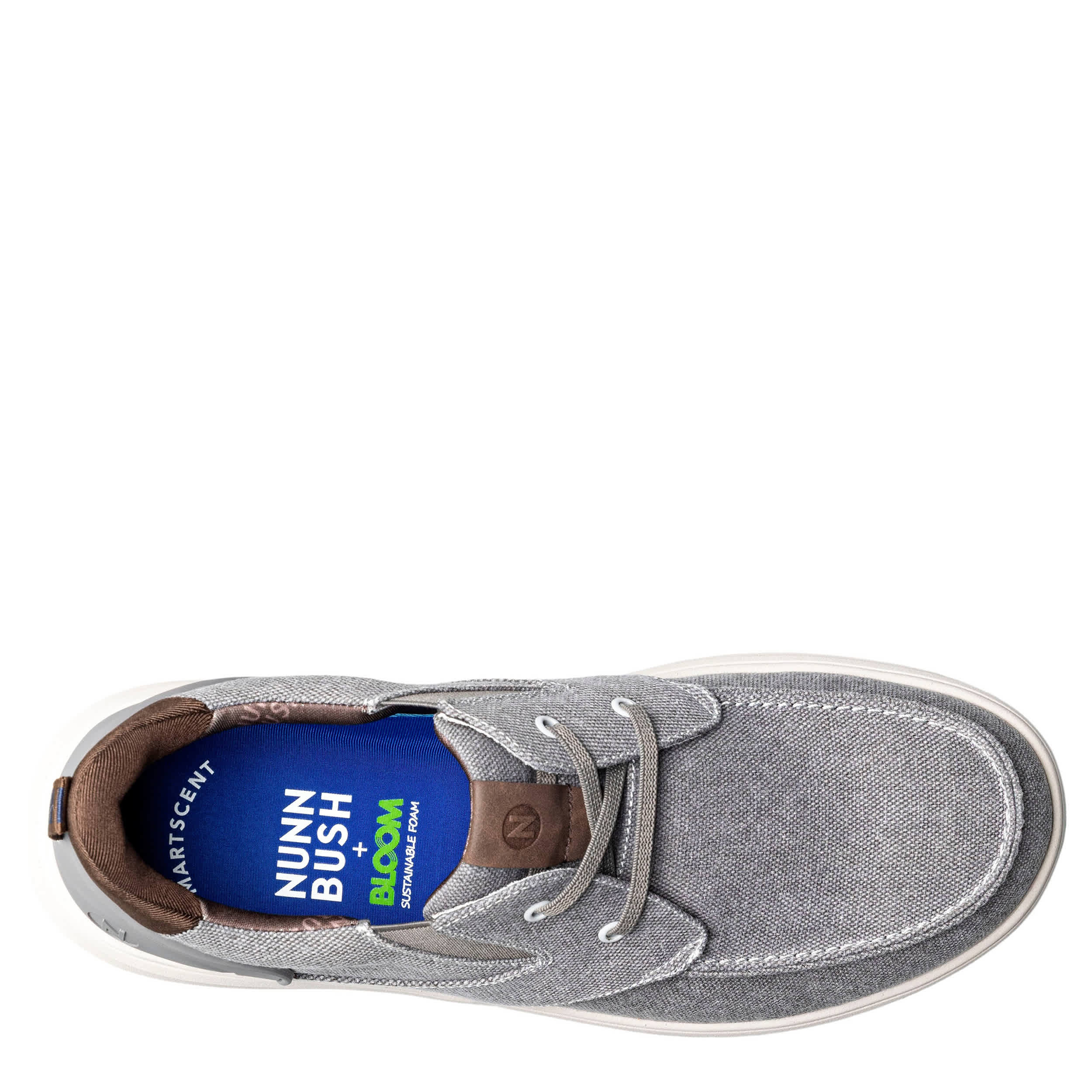 NUNN BUSH-MENS BREW CITY CANVAS EZ HANDS FREE MOC TOE SHOE-GREY & 