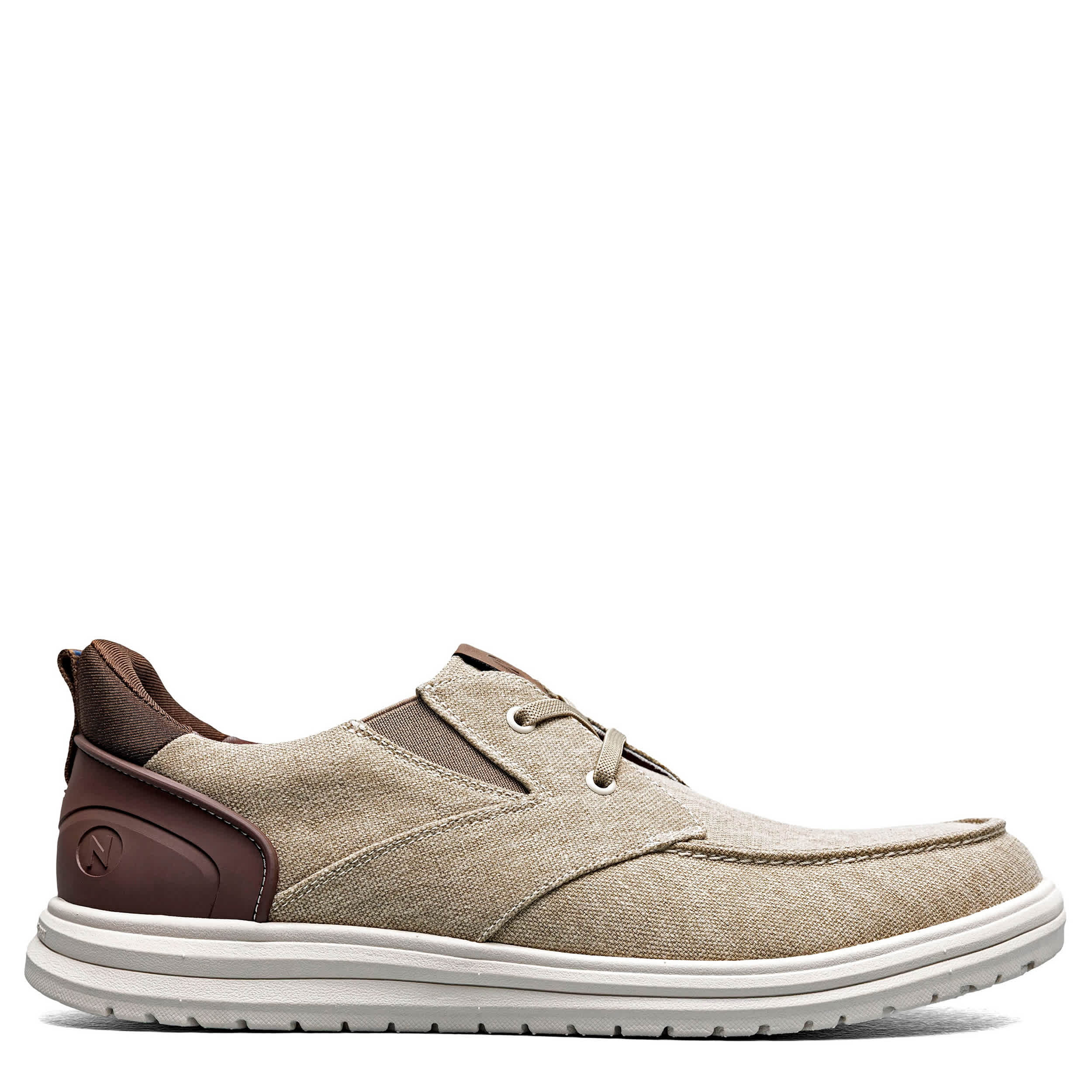 NUNN BUSH-MENS BREW CITY CANVAS EZ HANDS FREE MOC TOE SHOE-STONE & MULTICOLOR