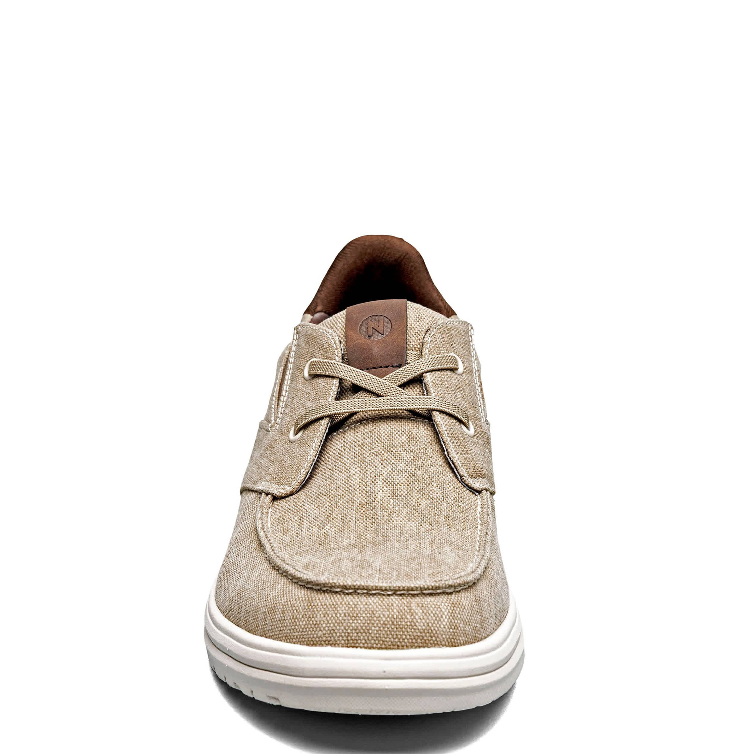 NUNN BUSH-MENS BREW CITY CANVAS EZ HANDS FREE MOC TOE SHOE-STONE & MULTICOLOR