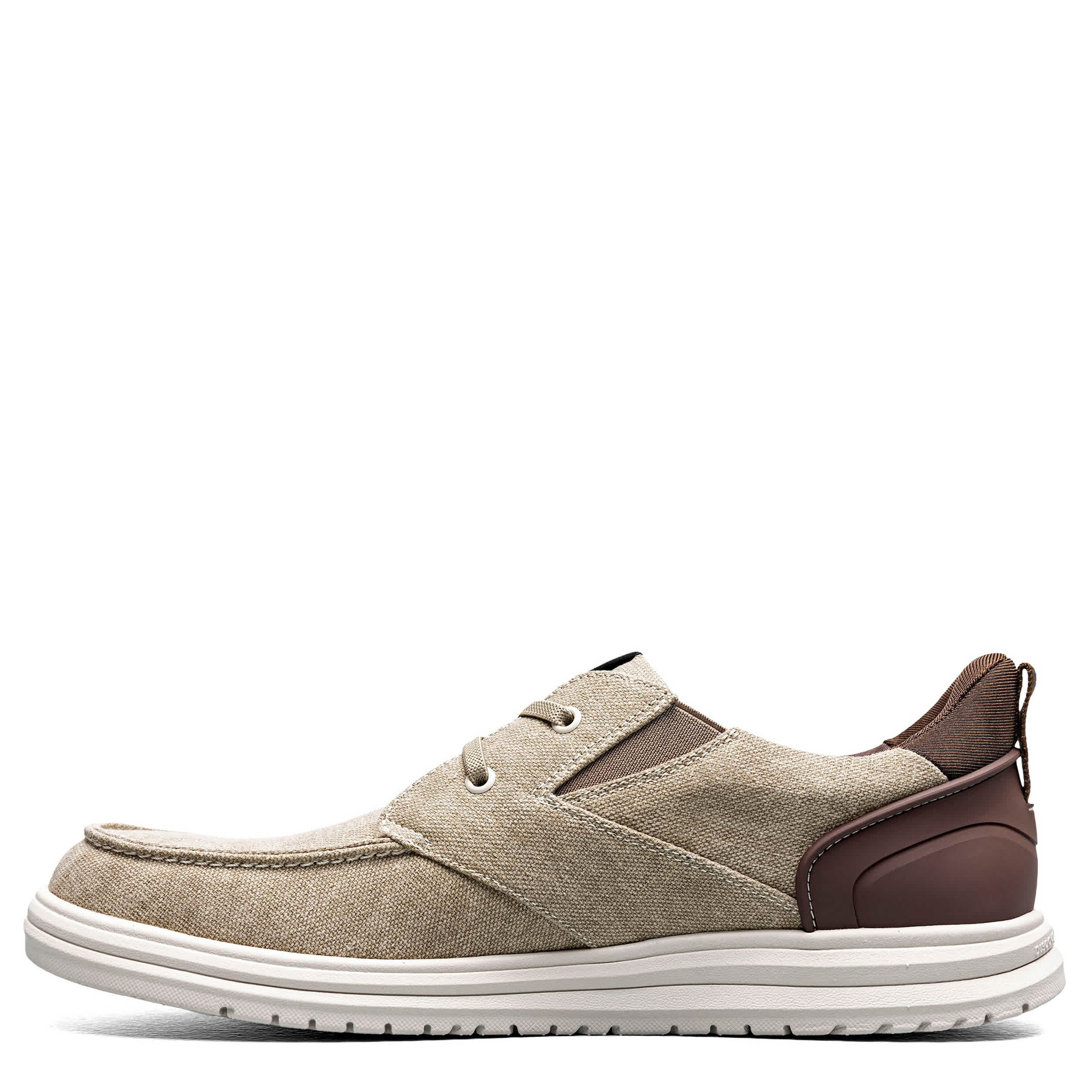 NUNN BUSH-MENS BREW CITY CANVAS EZ HANDS FREE MOC TOE SHOE-STONE & MULTICOLOR