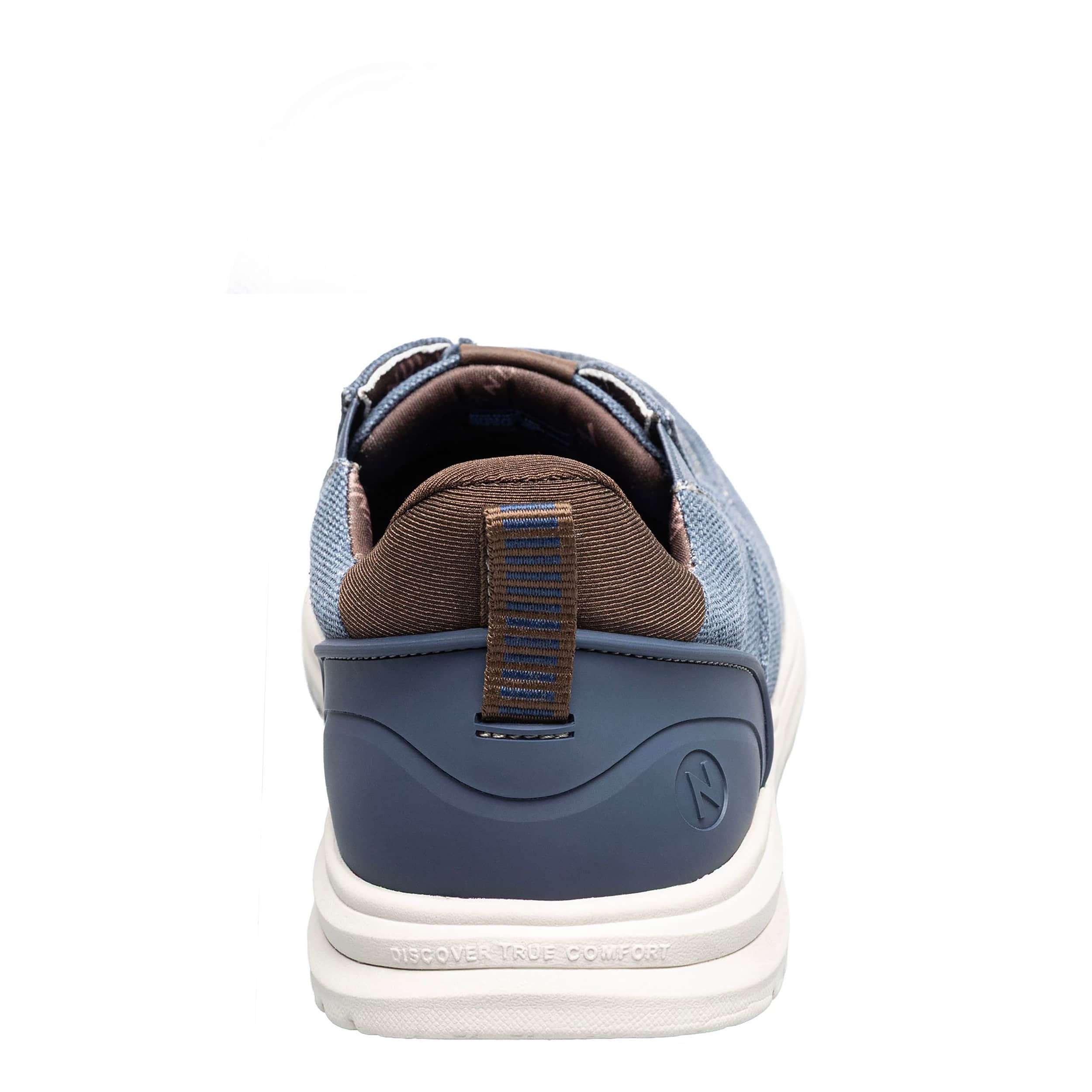 NUNN BUSH-MENS BREW CITY CANVAS EZ HANDS FREE MOC TOE SHOE-NAVY & MULTICOLOR