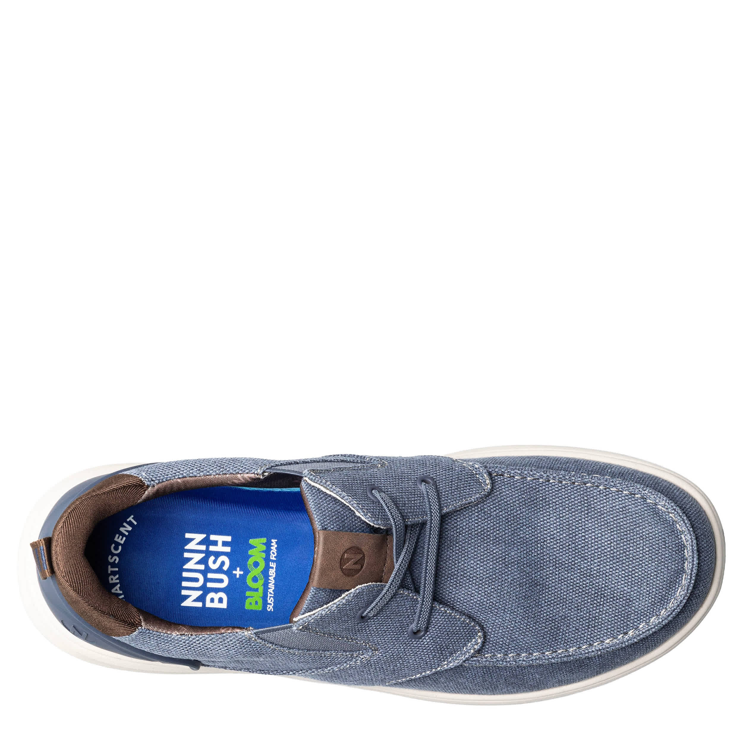 NUNN BUSH-MENS BREW CITY CANVAS EZ HANDS FREE MOC TOE SHOE-NAVY & MULTICOLOR