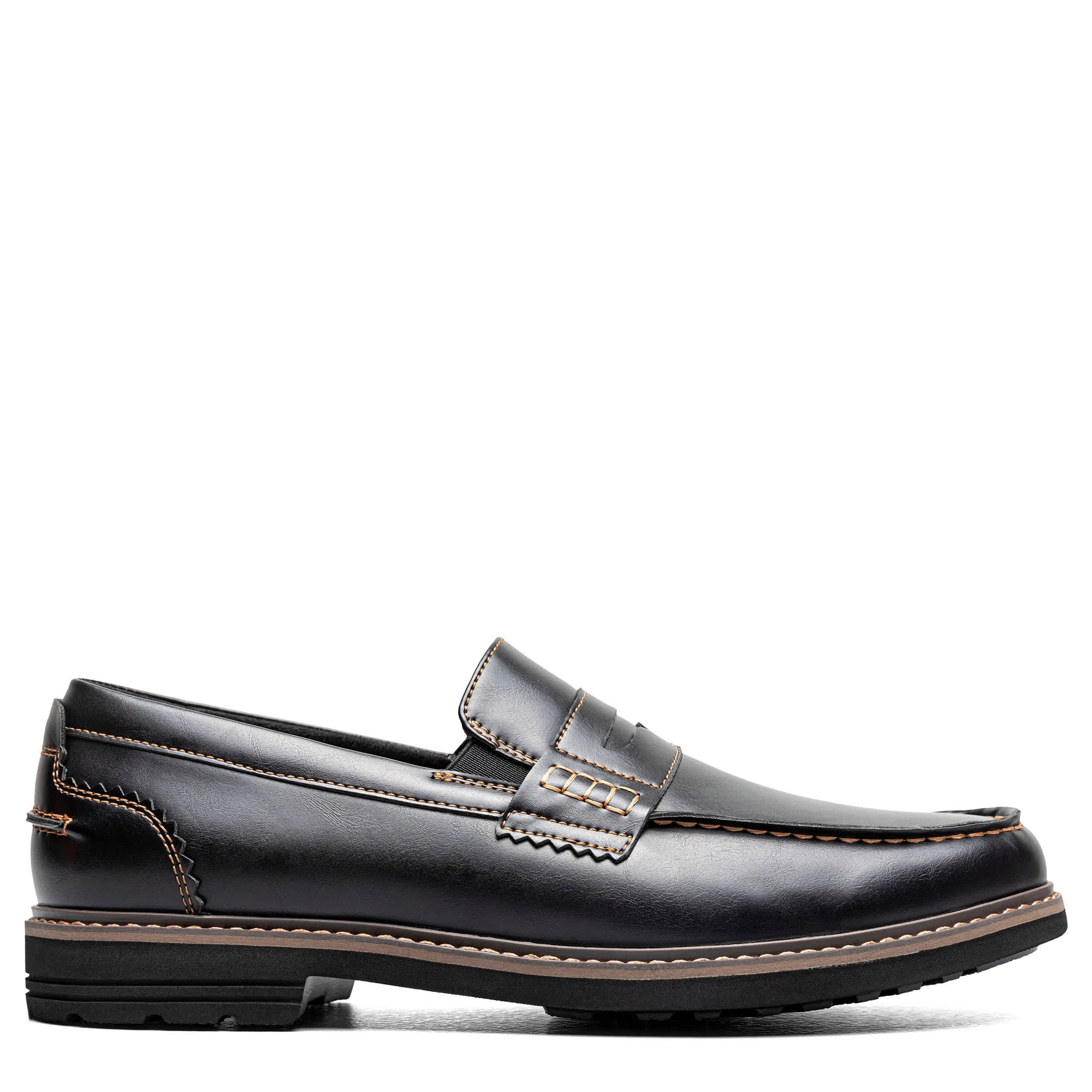 NUNN BUSH-MENS OSLO MOC TOE PENNY LOAFER-BLACK & 