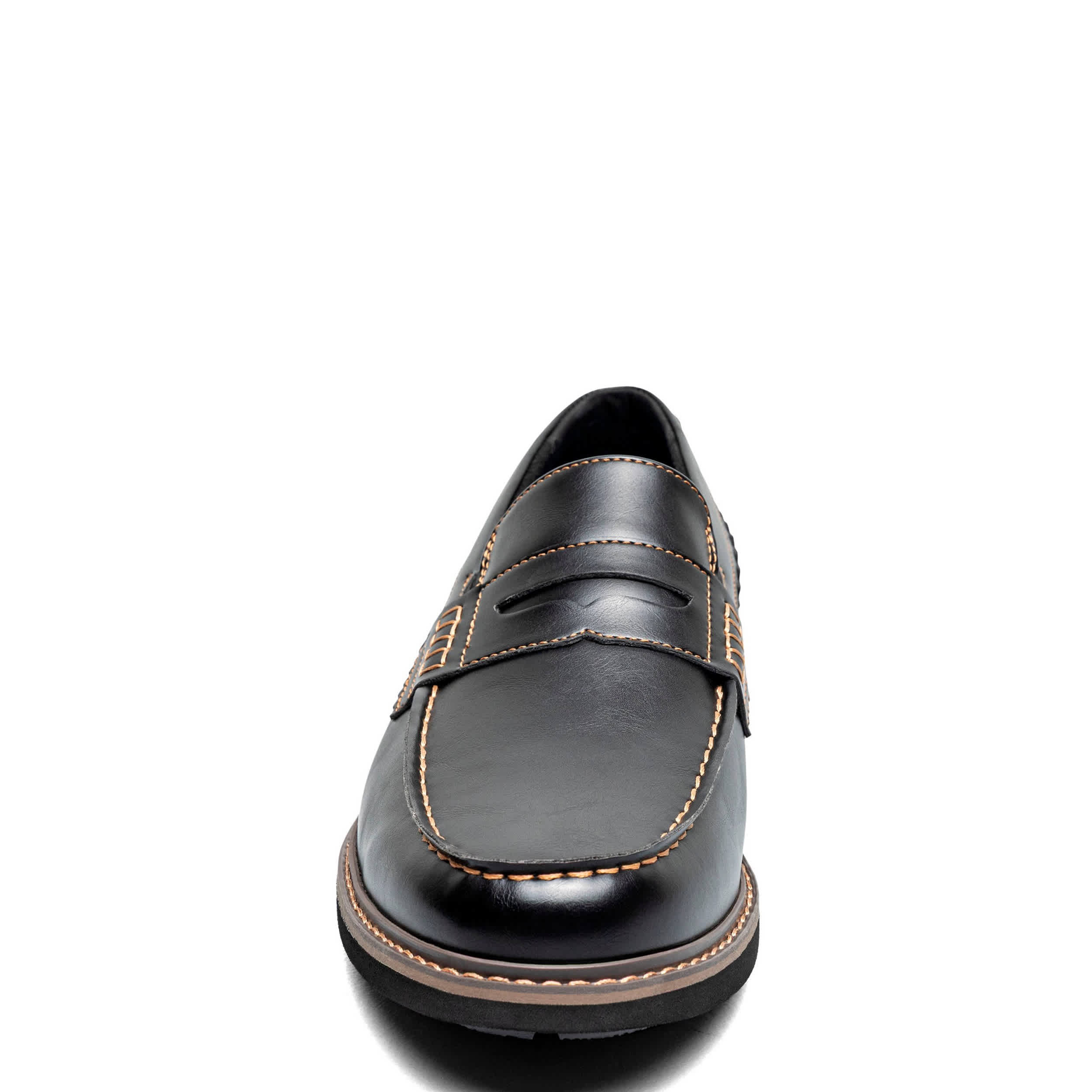 NUNN BUSH-MENS OSLO MOC TOE PENNY LOAFER-BLACK & 