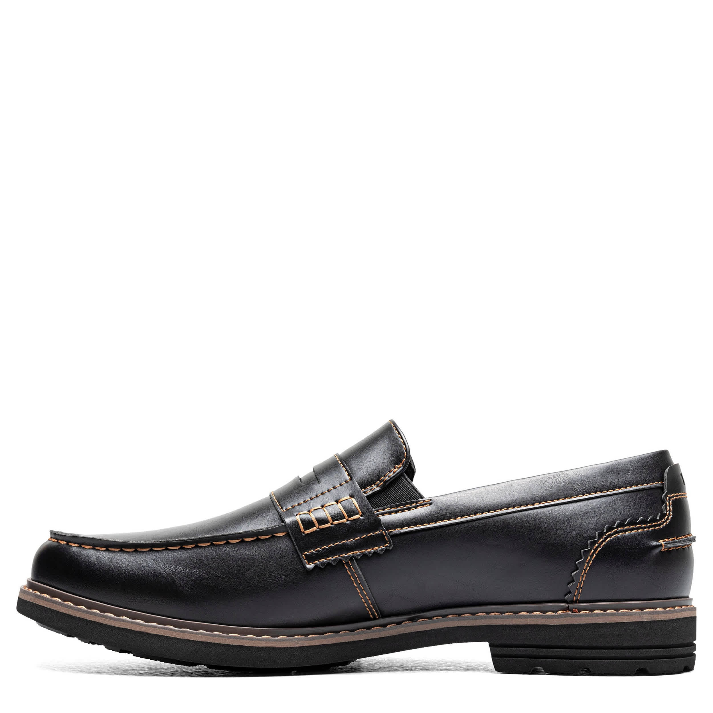 NUNN BUSH-MENS OSLO MOC TOE PENNY LOAFER-BLACK & 