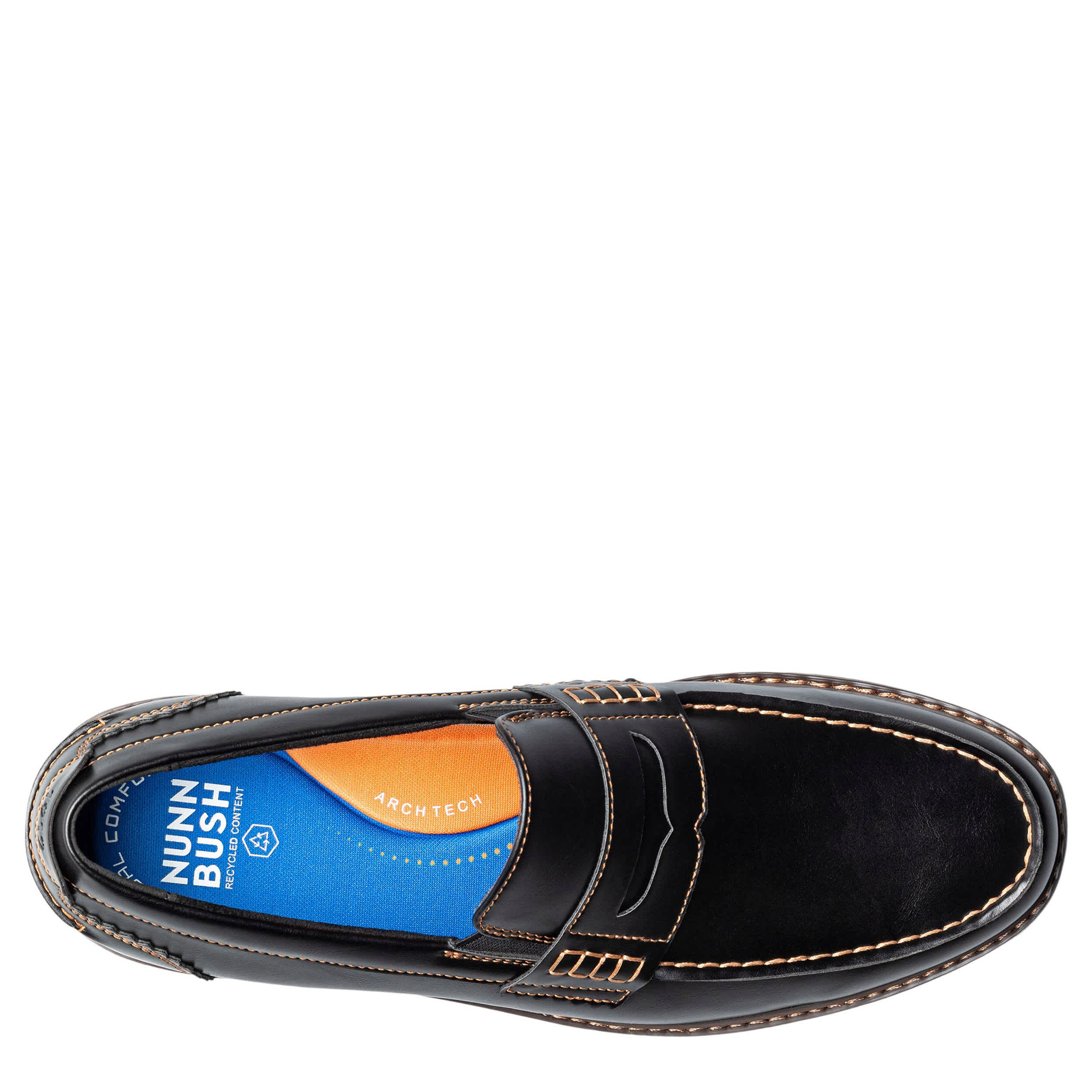NUNN BUSH-MENS OSLO MOC TOE PENNY LOAFER-BLACK & 