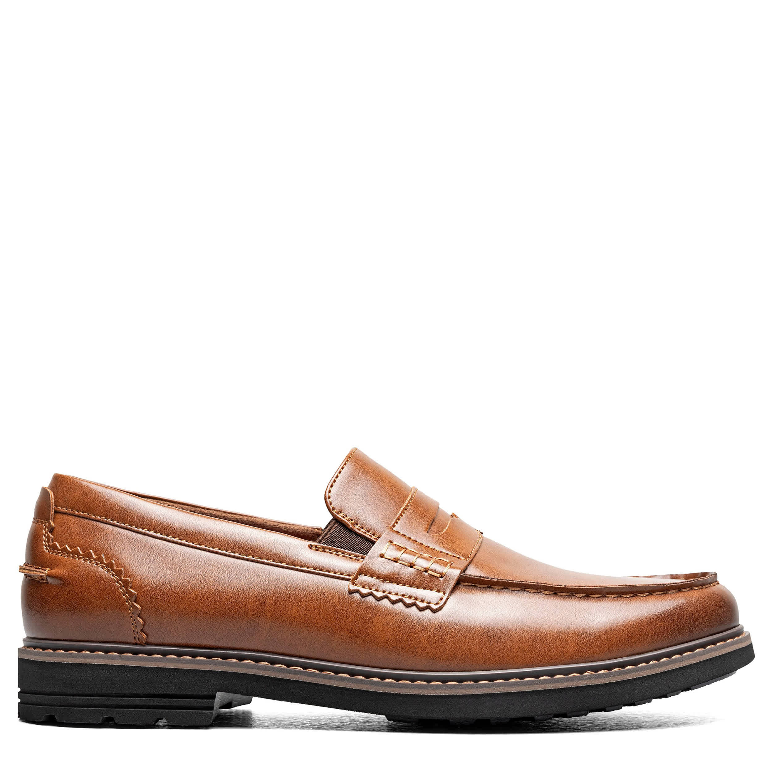 NUNN BUSH-MENS OSLO MOC TOE PENNY LOAFER-COGNAC & 