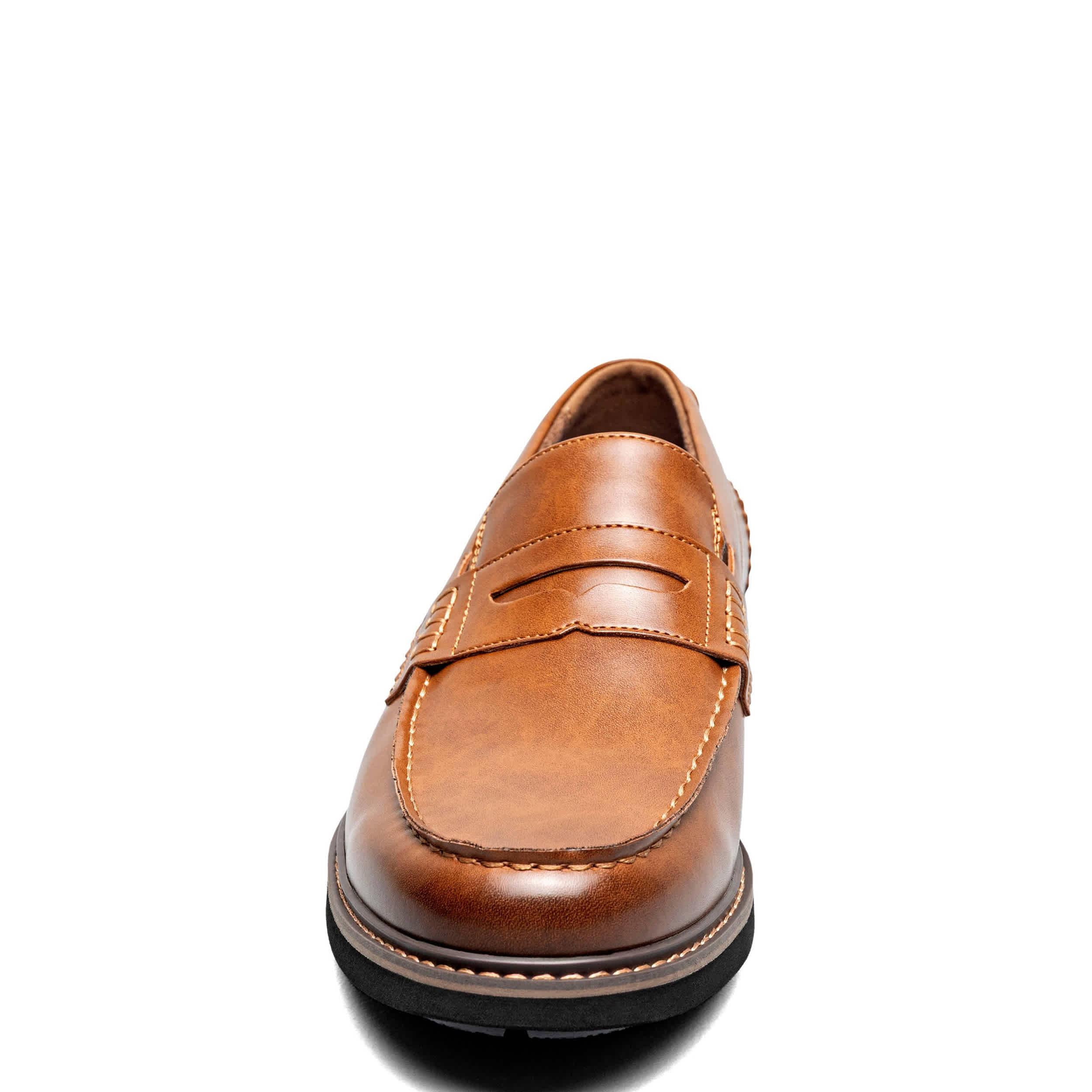 NUNN BUSH-MENS OSLO MOC TOE PENNY LOAFER-COGNAC & 