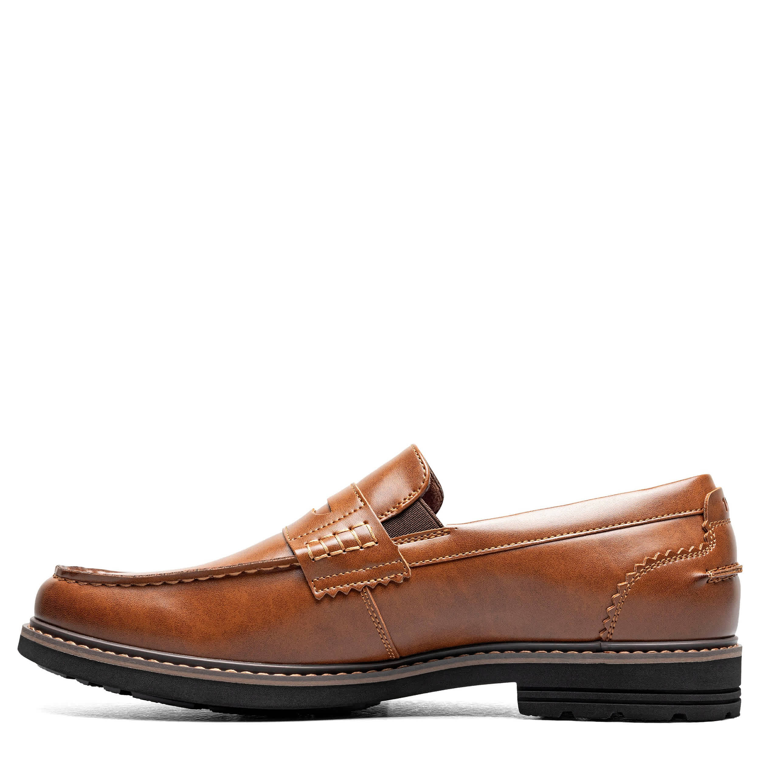 NUNN BUSH-MENS OSLO MOC TOE PENNY LOAFER-COGNAC & 