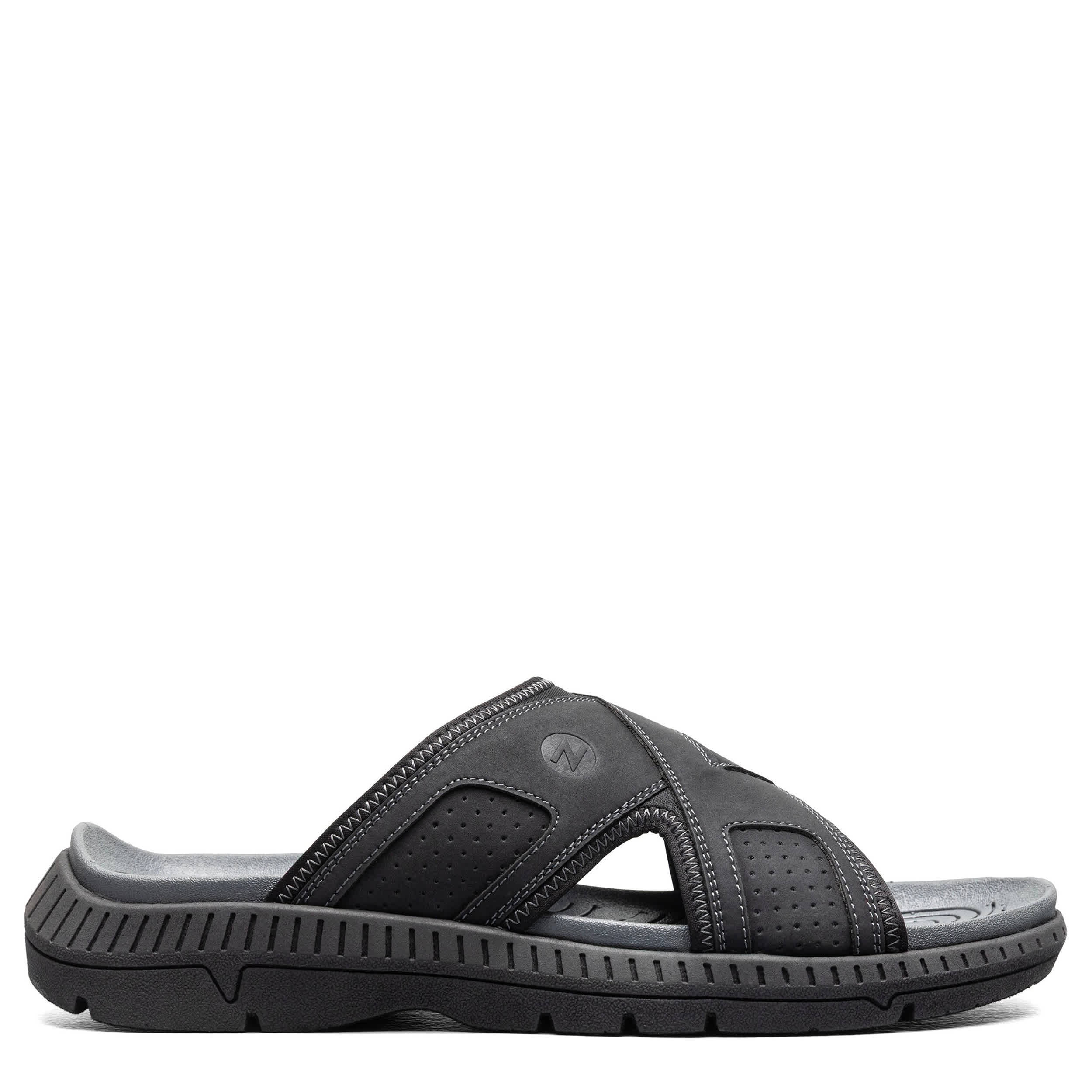 NUNN BUSH-MENS LAGUNA SLIDE SANDAL-BLACK & 