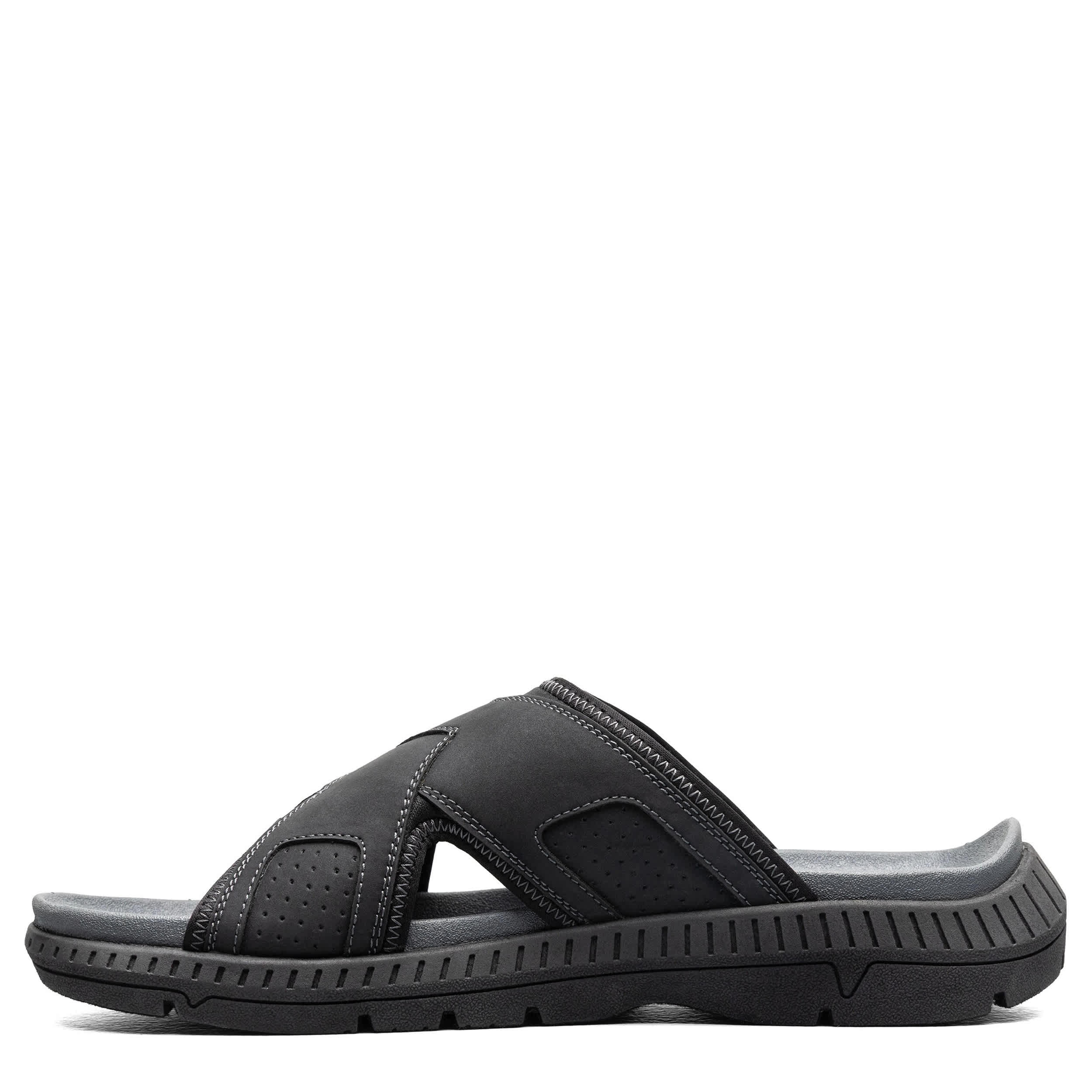 NUNN BUSH-MENS LAGUNA SLIDE SANDAL-BLACK & 