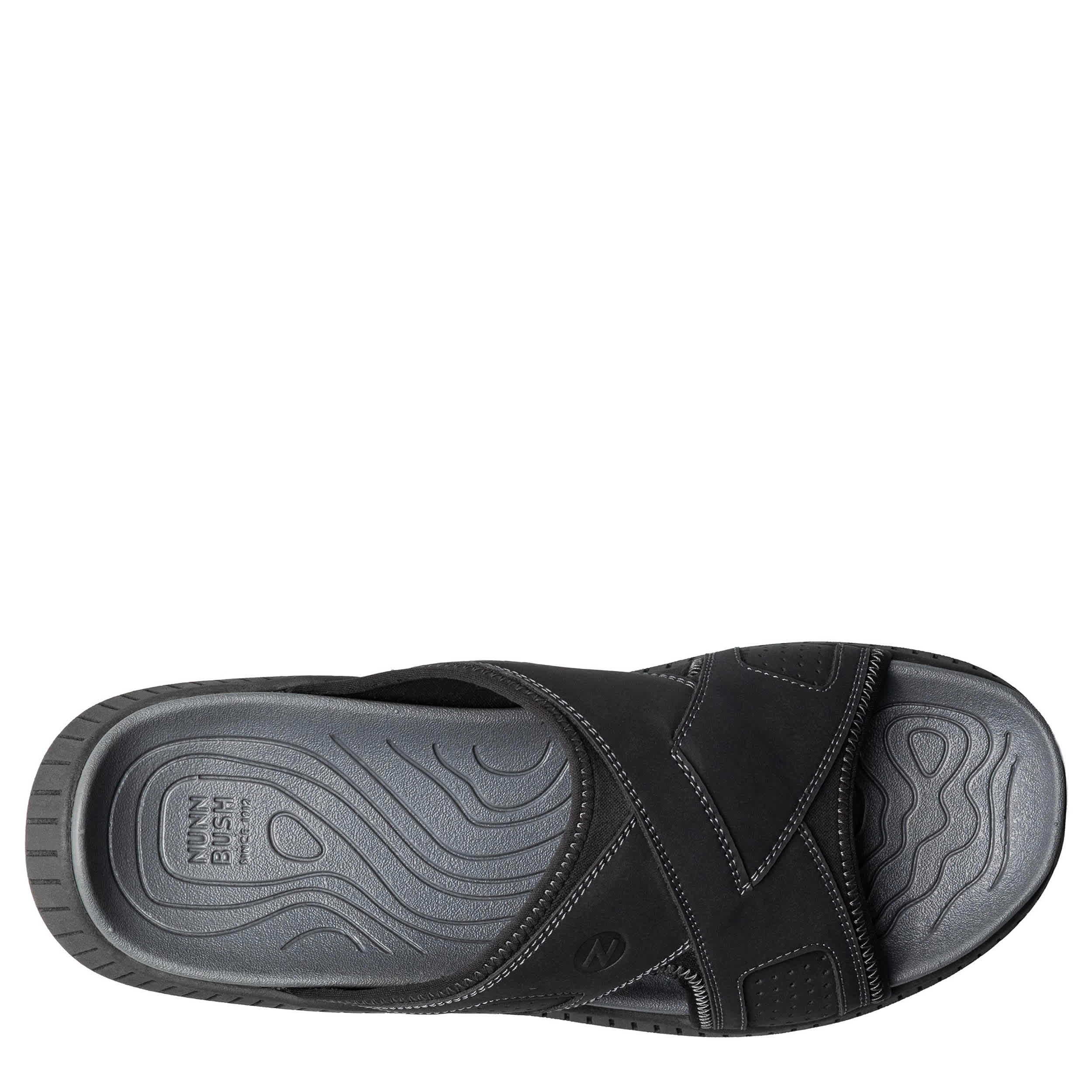 NUNN BUSH-MENS LAGUNA SLIDE SANDAL-BLACK & 