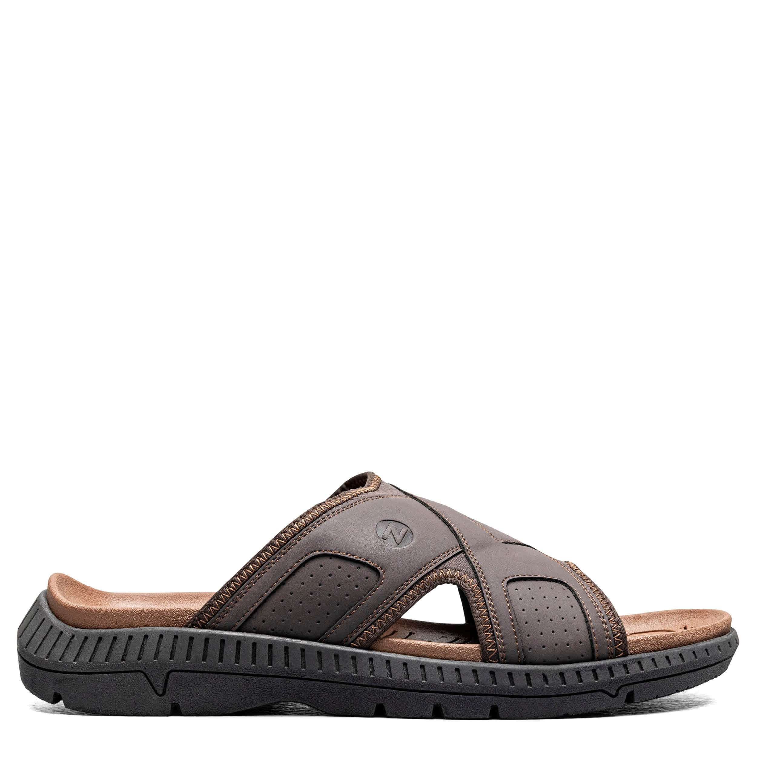 NUNN BUSH-MENS LAGUNA SLIDE SANDAL-BROWN & 