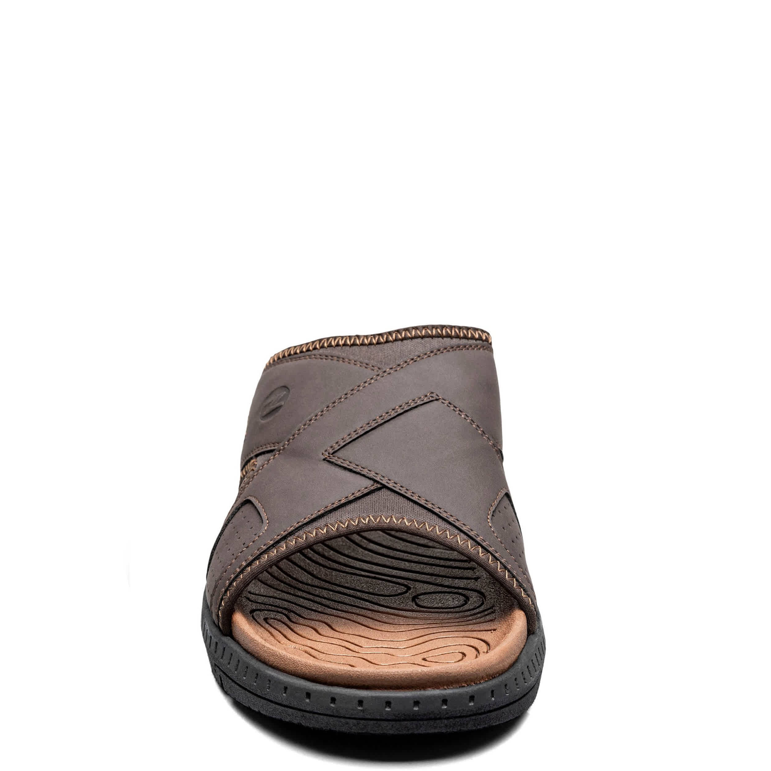 NUNN BUSH-MENS LAGUNA SLIDE SANDAL-BROWN & 
