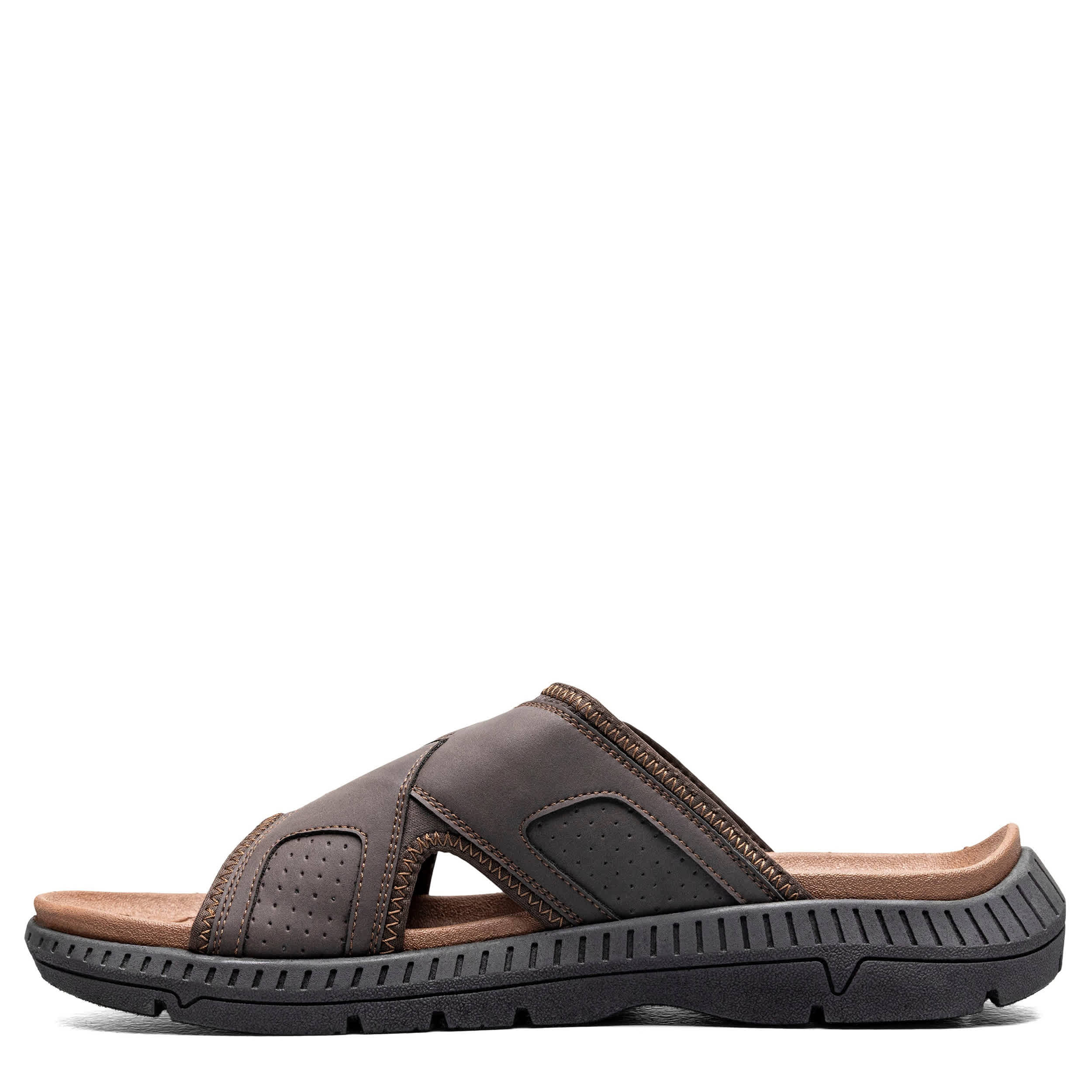 NUNN BUSH-MENS LAGUNA SLIDE SANDAL-BROWN & 